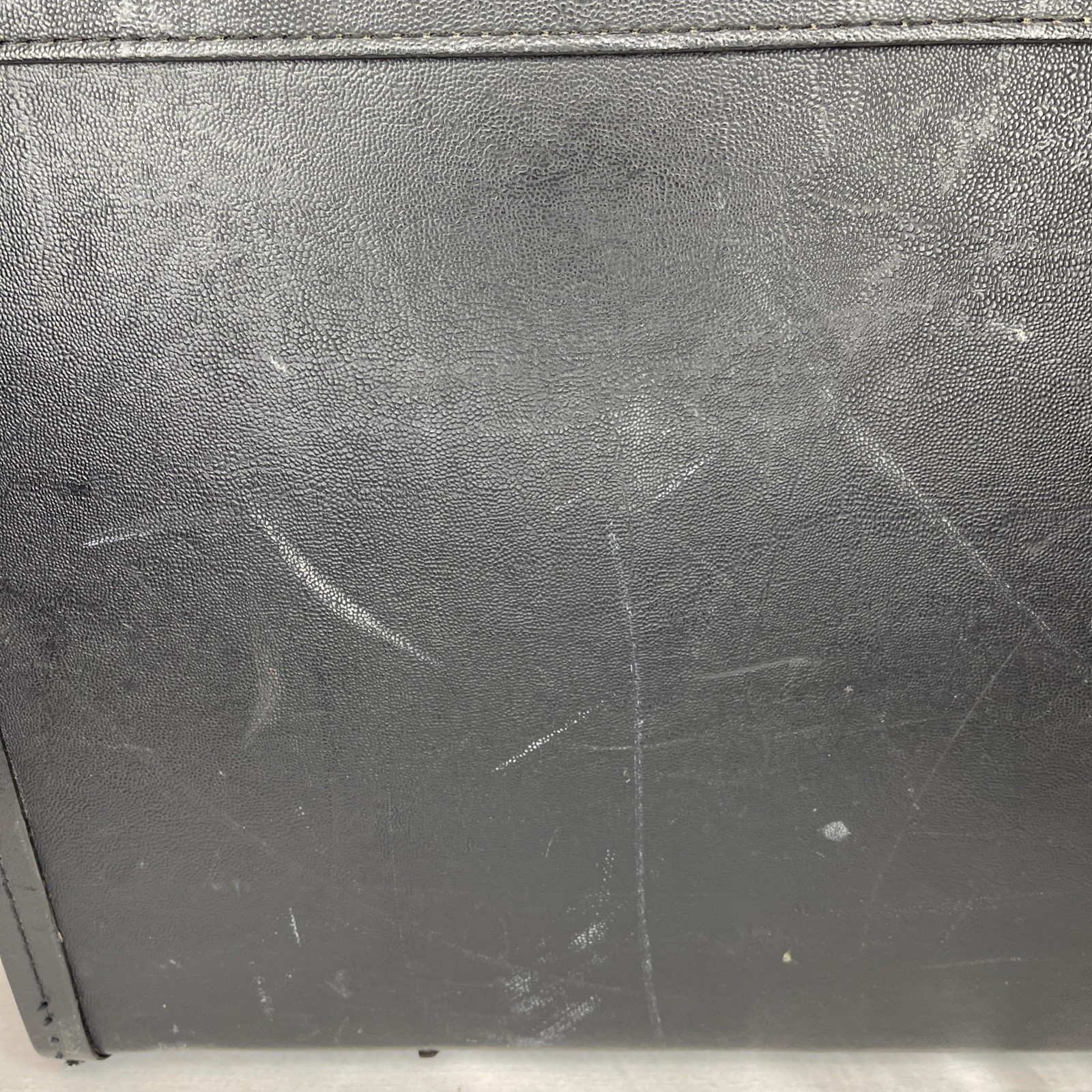 VINTAGE SAMSONITE Large Leather Black Case w/ Lock (Code Unknown But Open) USED