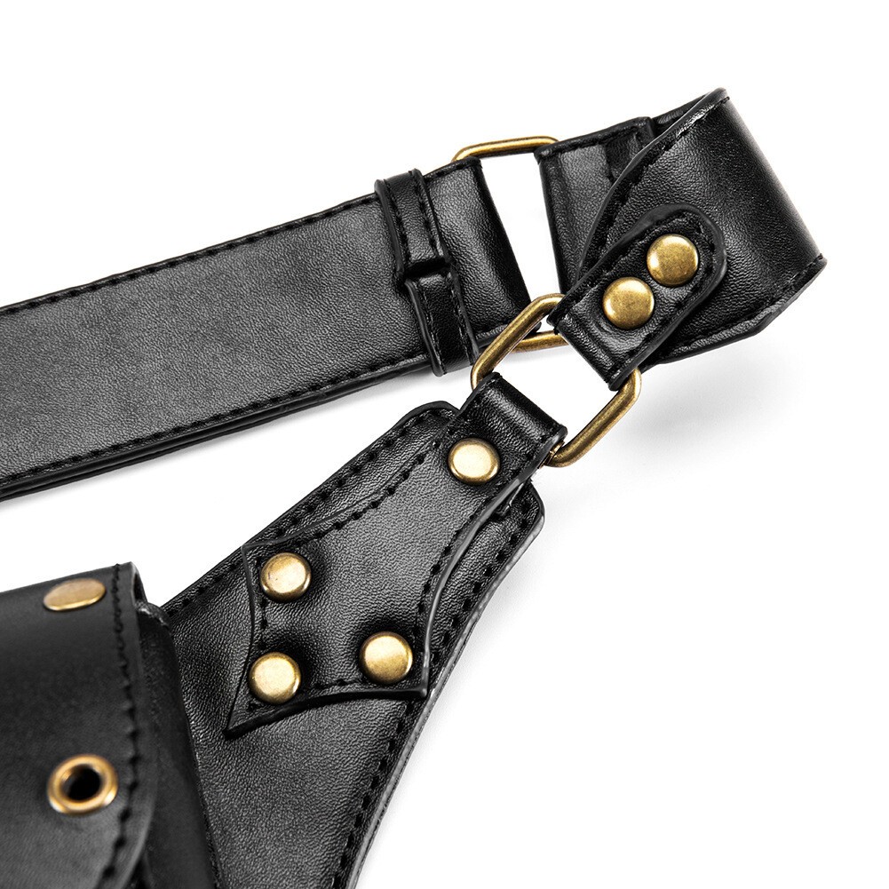 GEARDUKE Motorcycle Gothic Steampunk Leather Crossbody Shoulder waist Chest Bag