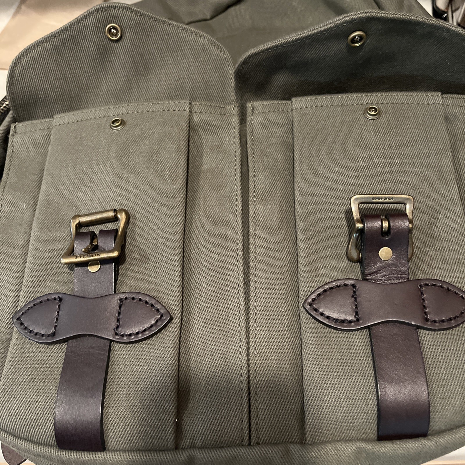 🔥 Filson USA NEW NWT Rugged Twill Large Rucksack 33L Otter Green Bridle Leather