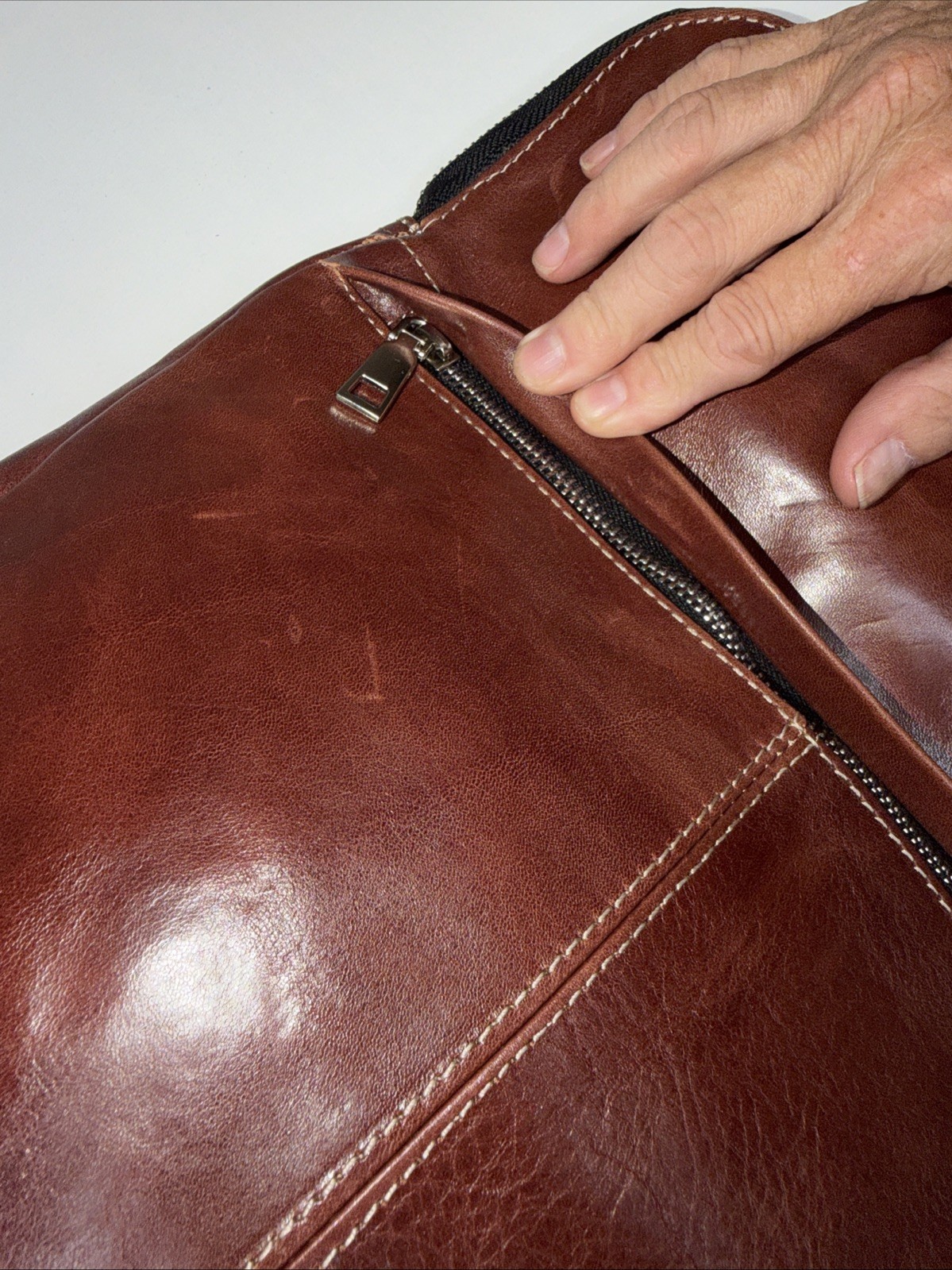 Vintage Full Grain Leather Backpack Brown Handmade Vietnam Laptop Travel Bag