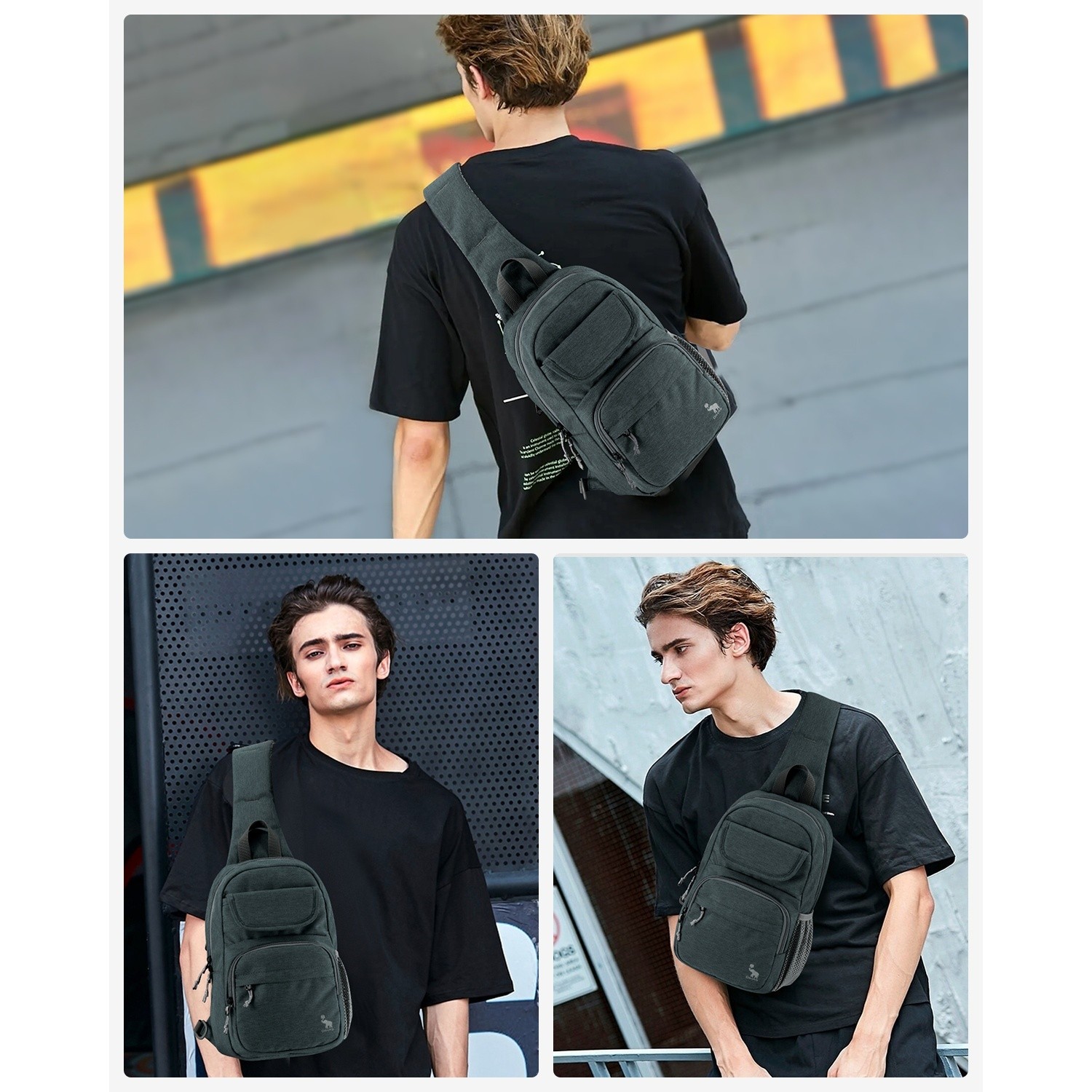 OIWAS Men Wowen Sling Bag Shoulder Crossbody Backpack Travel Chest Fanny Pack