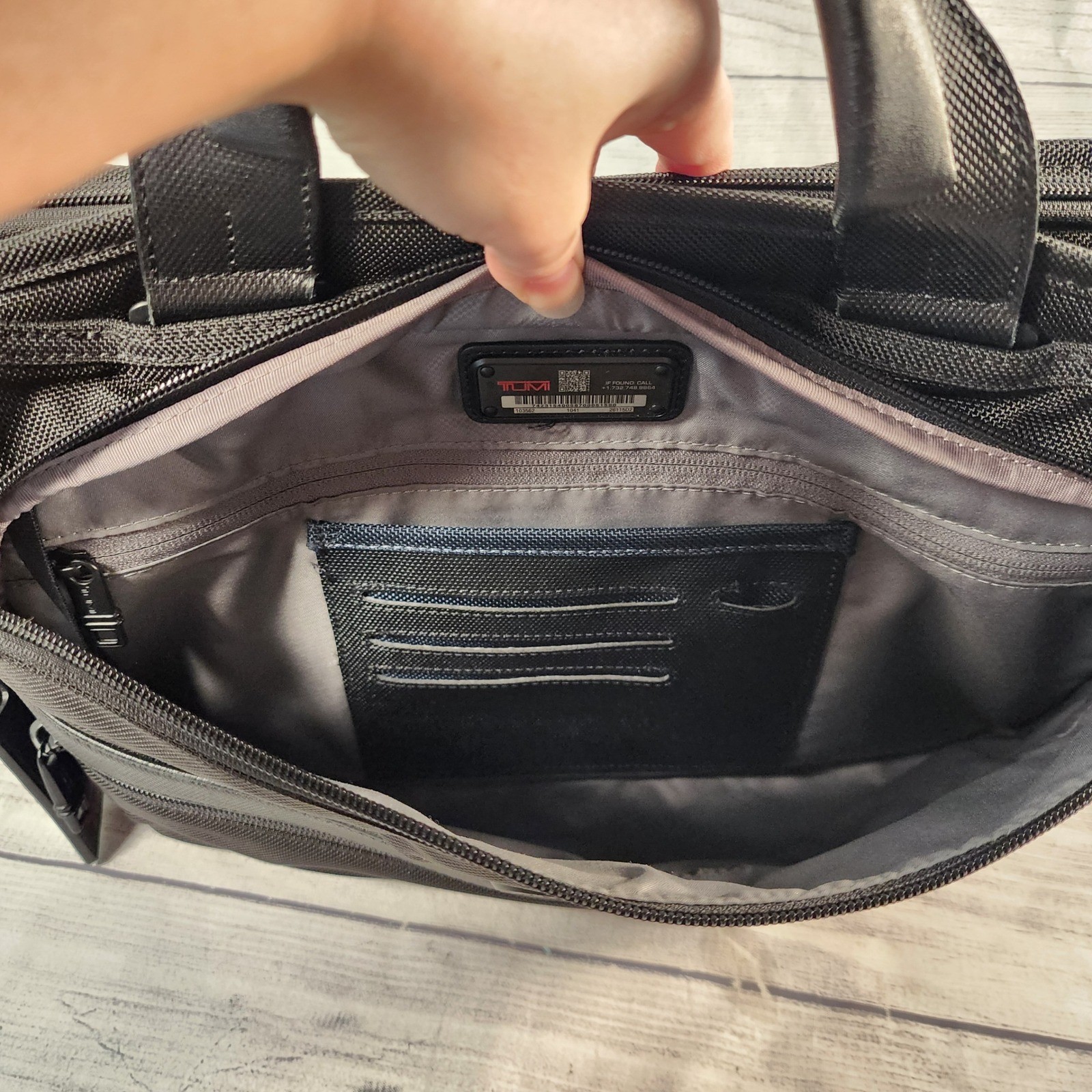 Tumi Alpha Ballistic Nylon Slim Briefcase Laptop Bag Black Professional Work Bag