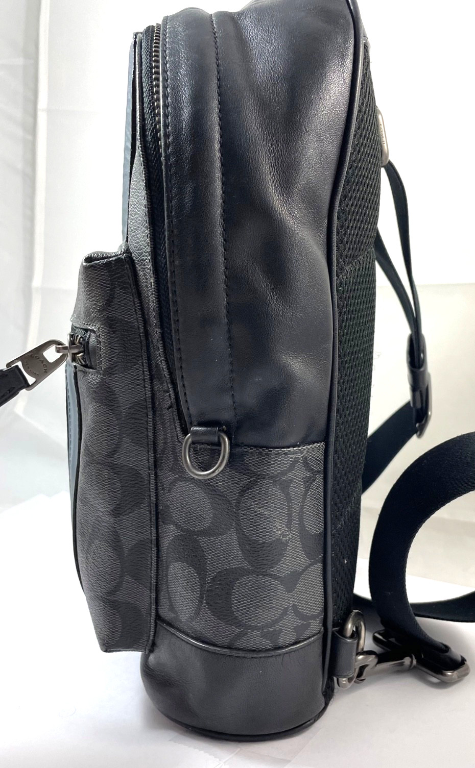 Coach West Pack Varsity Stripe Sling Signature Canvas Leather Carry Bag Reg $350