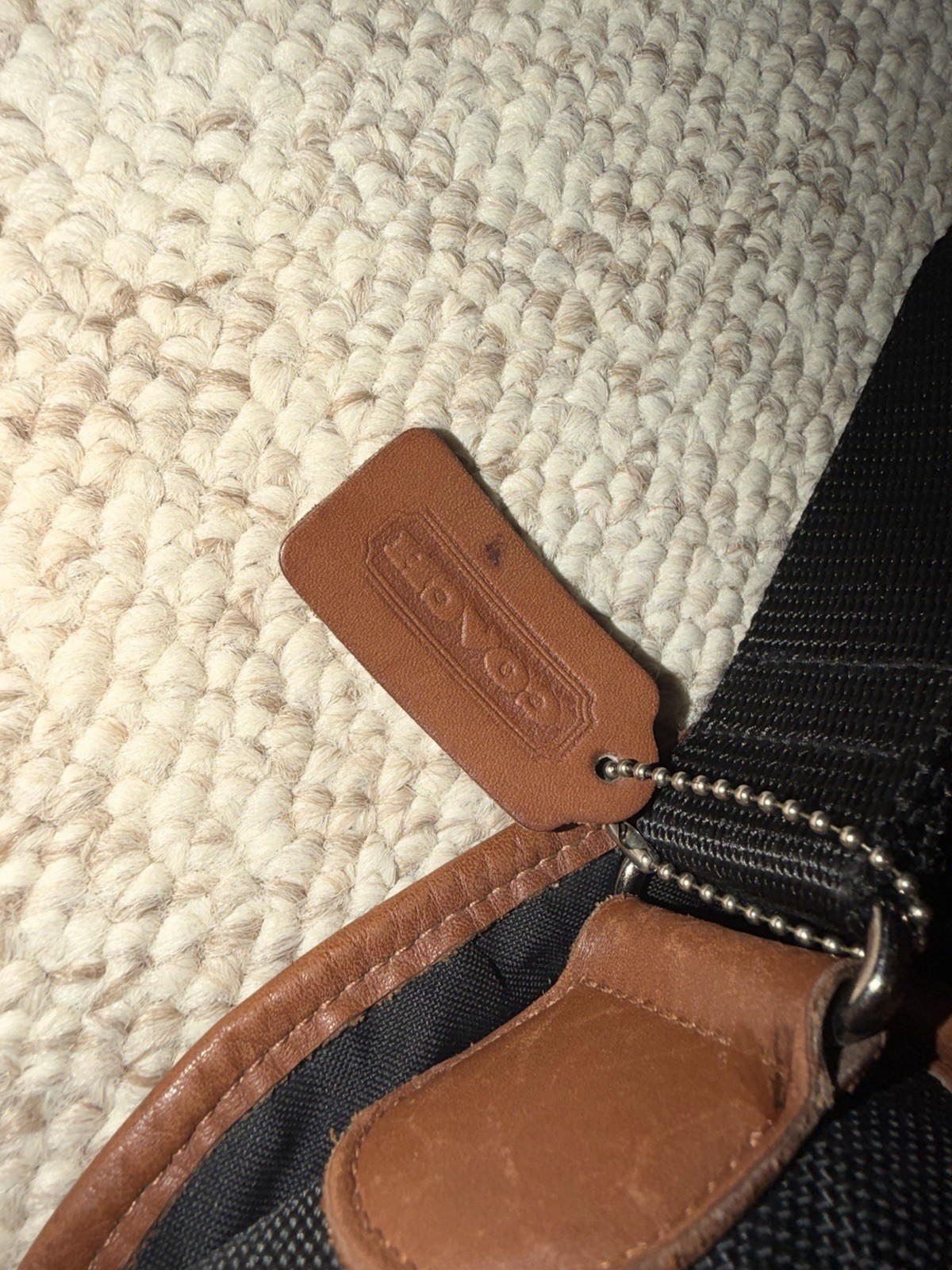 Vintage Coach Men’s Brown/Black Messenger Bag Zip Adjustable Strap Lined Pockets