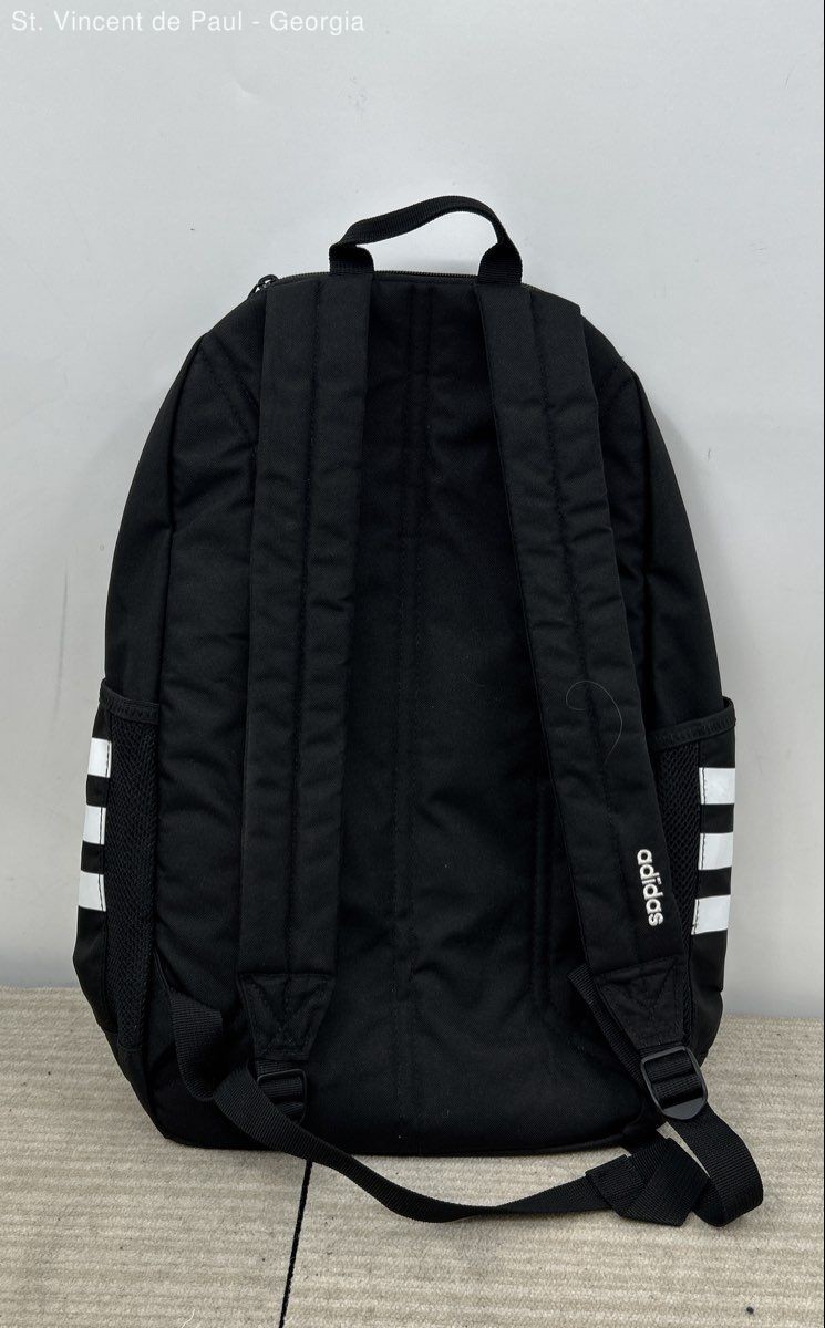 Adidas Classic 3S 4 Backpack Fits 16″ Laptop Jersey Black Bookbag Great Cond.
