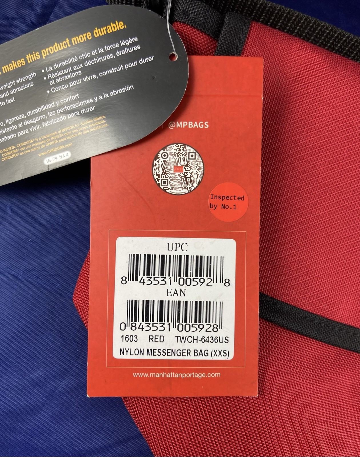 Manhattan Portage Nylon Messenger Bag Crossbody Red 11.5” Wide X 7.5” Tall NWT