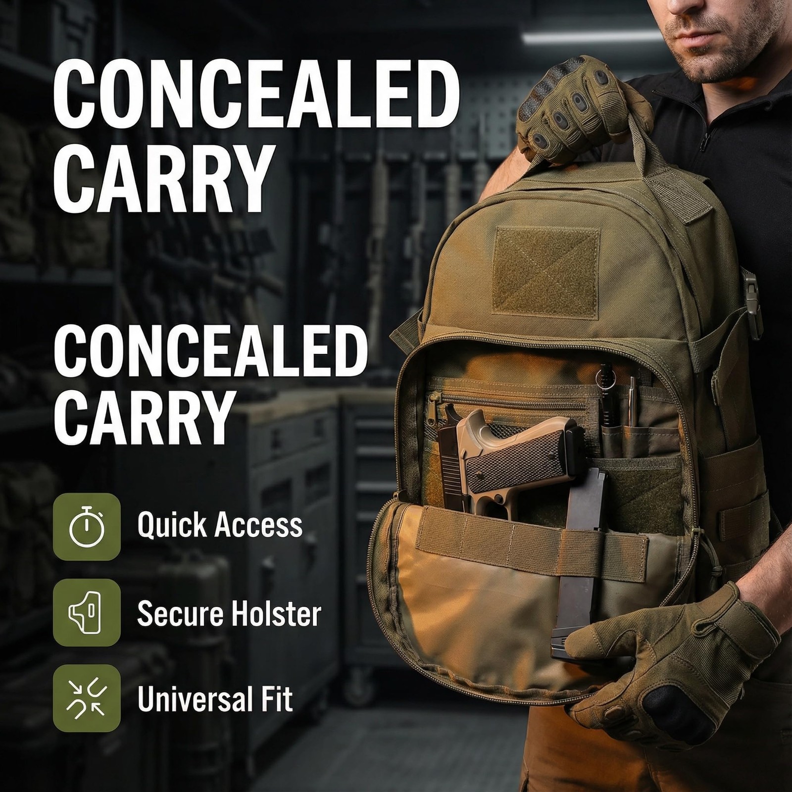 Tactical Backpack for Men 30L Military Backpacks Concealed Carry Bags with Gu…