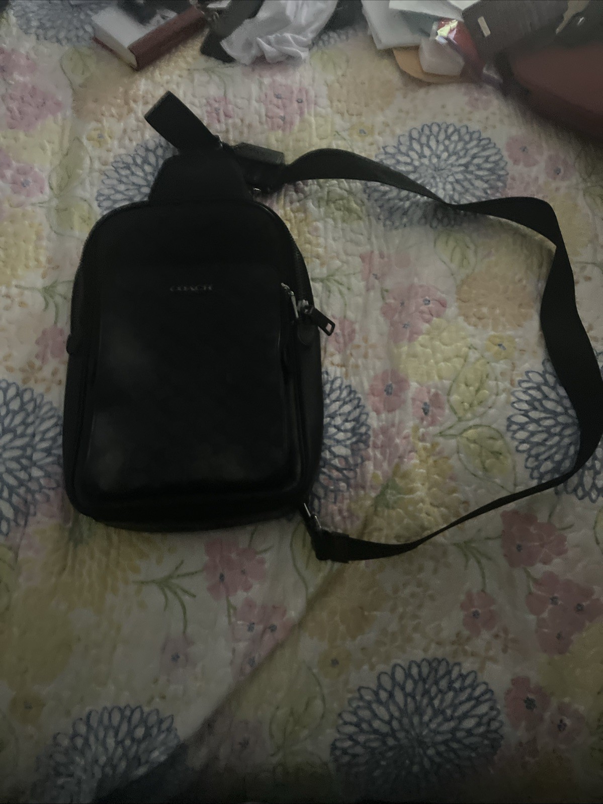 Coach Ethan Sling Pack Signature Canvas, Charcoal/Black