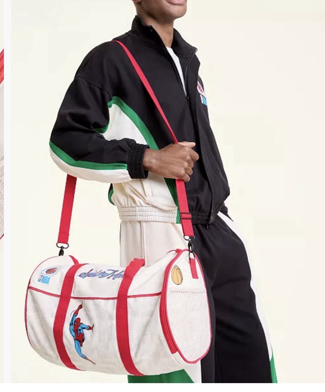 Marvel Spider-Man NBA Crossover Duffel Bag White Red Gym Travel collectors