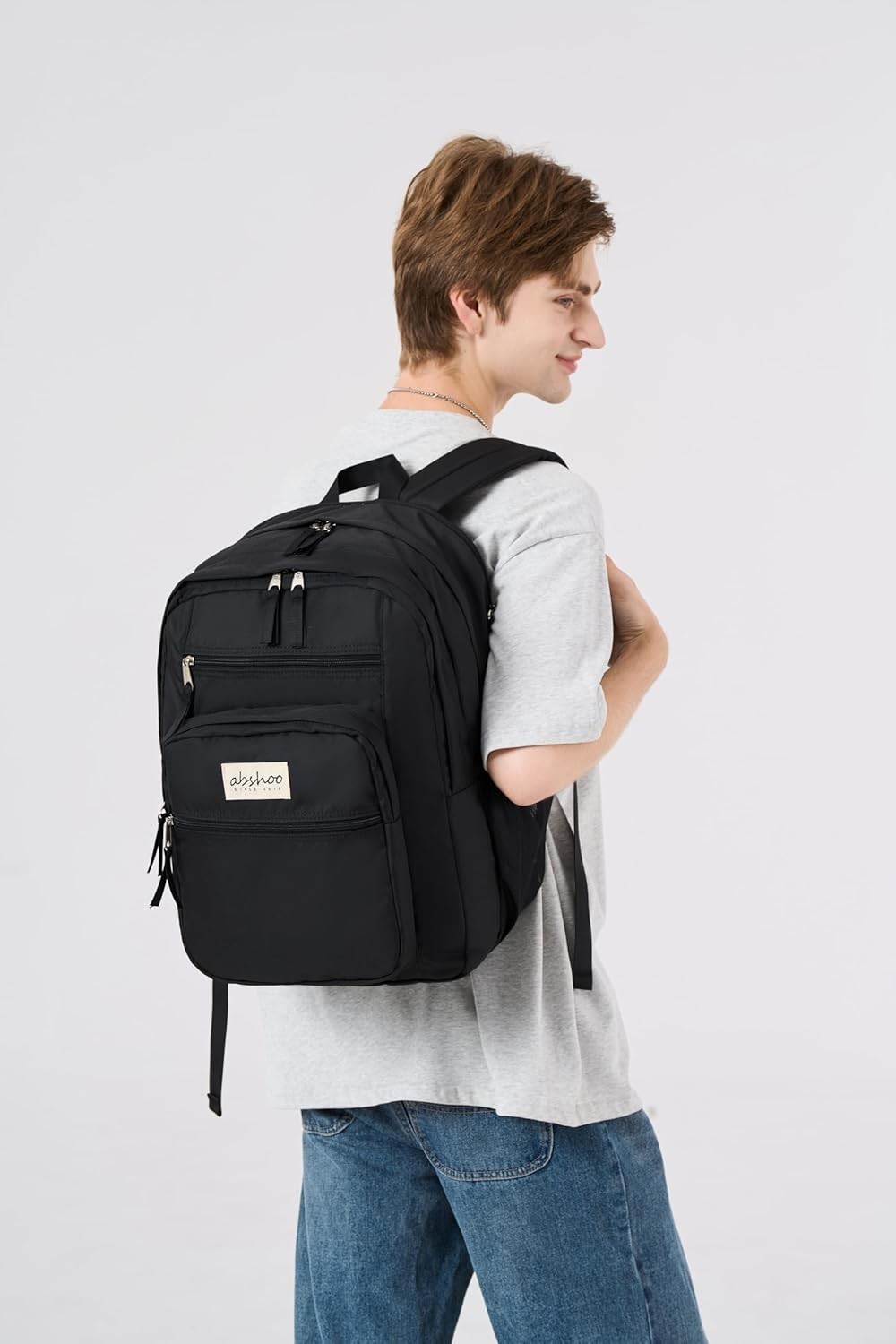 34L Large Backpack for School Water Resistant Women Men Bookbag for College, Mid
