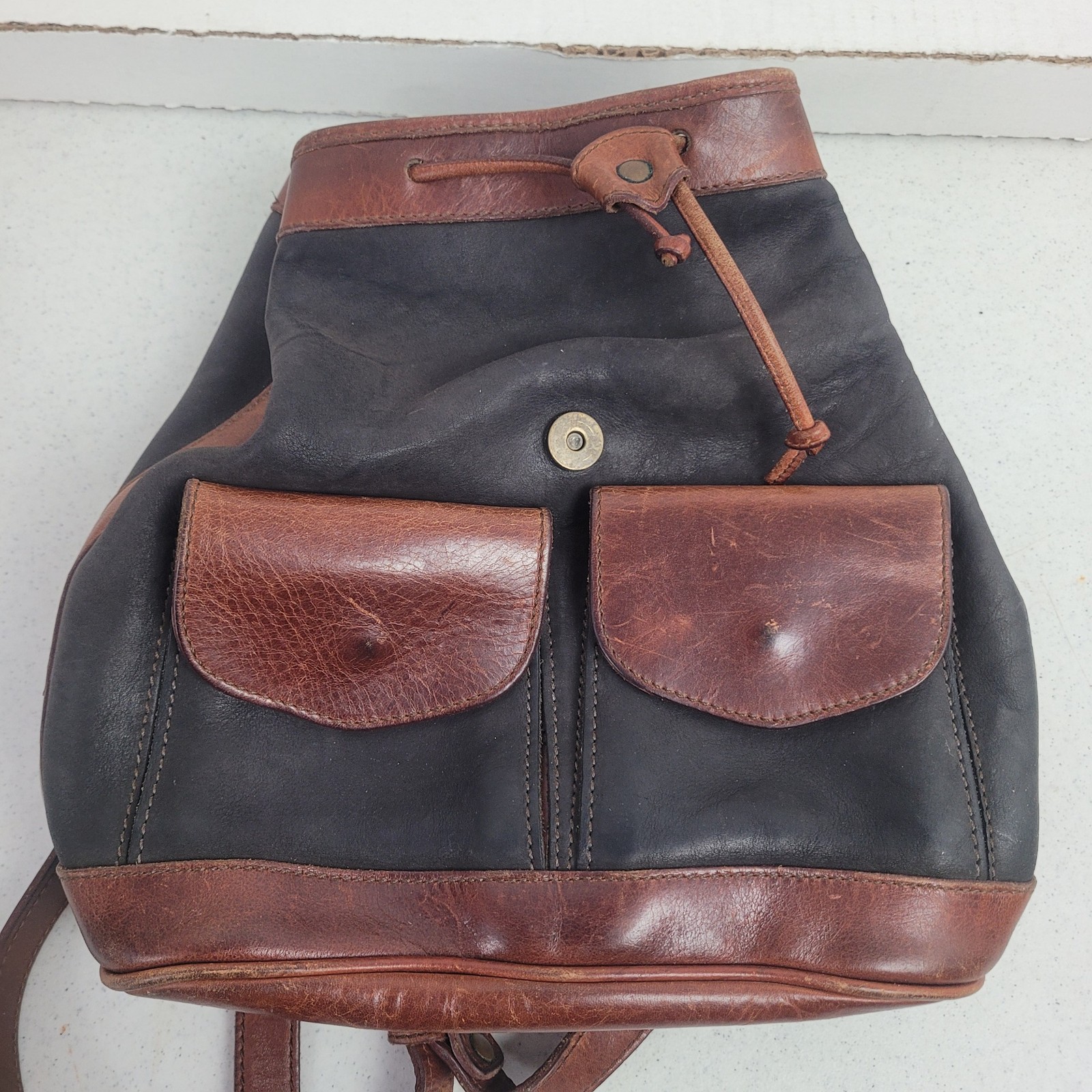 Vintage Timberland Nubuck Leather Backpack Two Tone Rucksack Made in USA