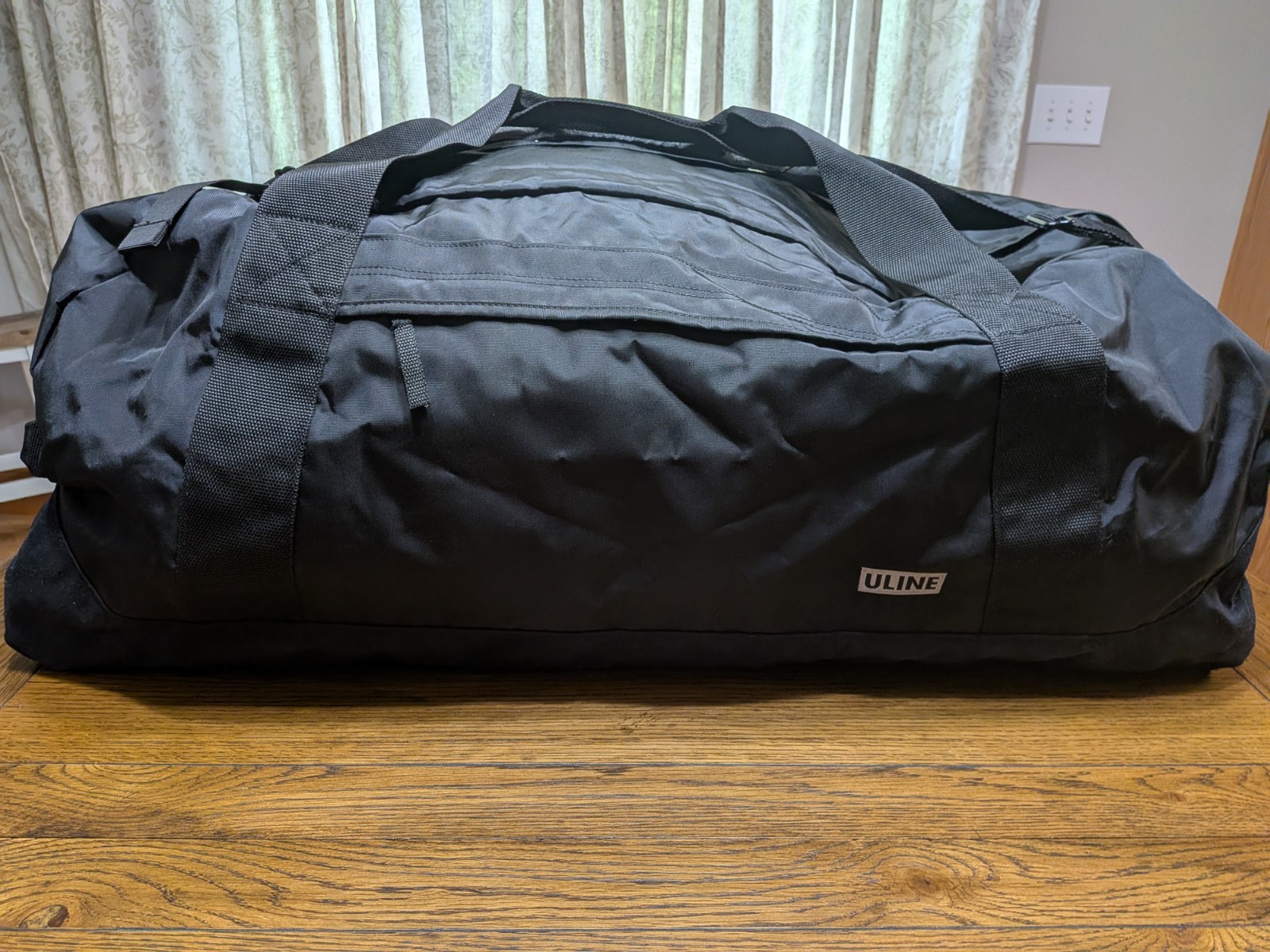 Uline Extra Large Duffle Tote Bag Black Handle Shoulder Strap 34x16x14