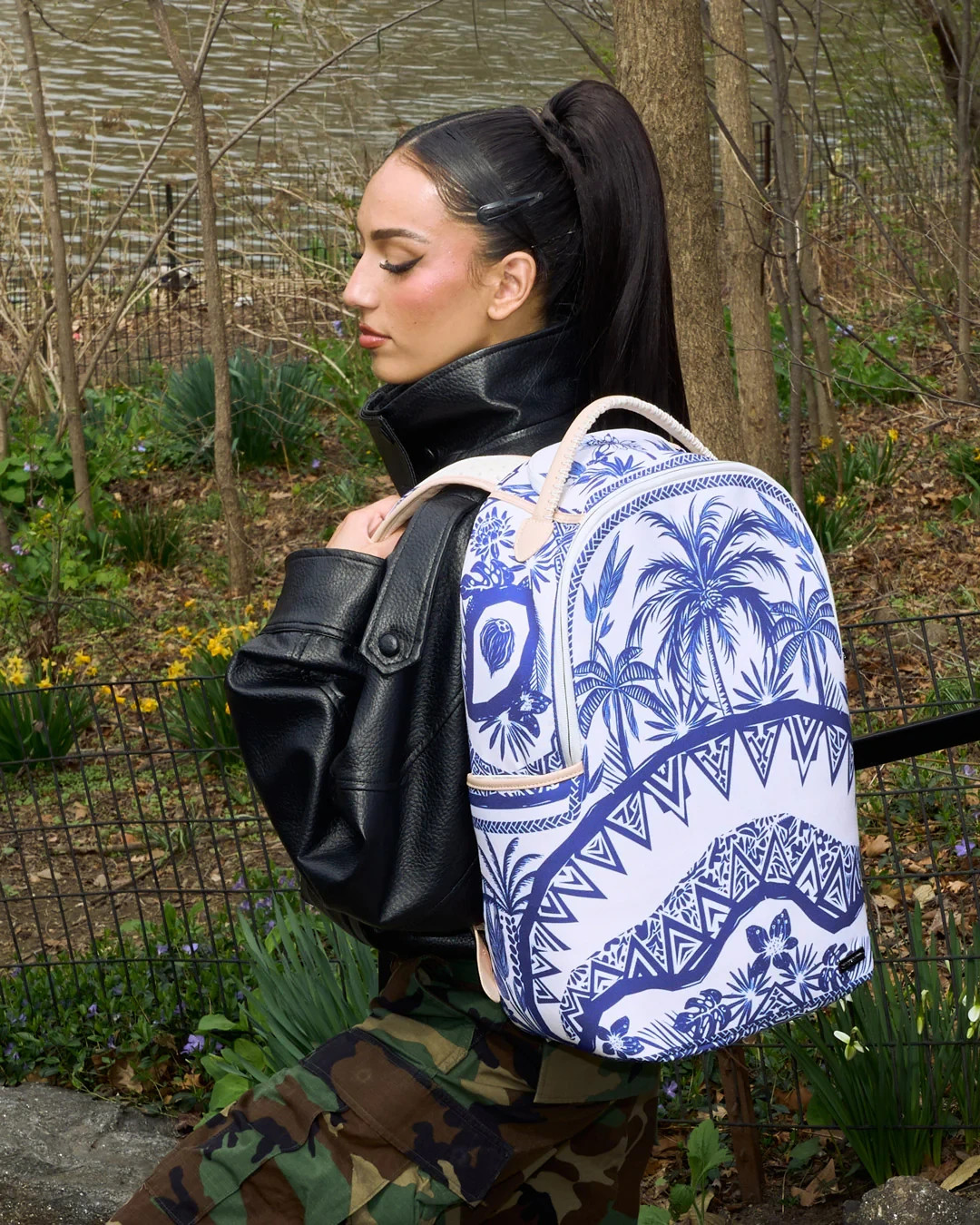 Sprayground CASABLANCA SHARK Backpack🔥New White Beach Bookbag Kids School Bag