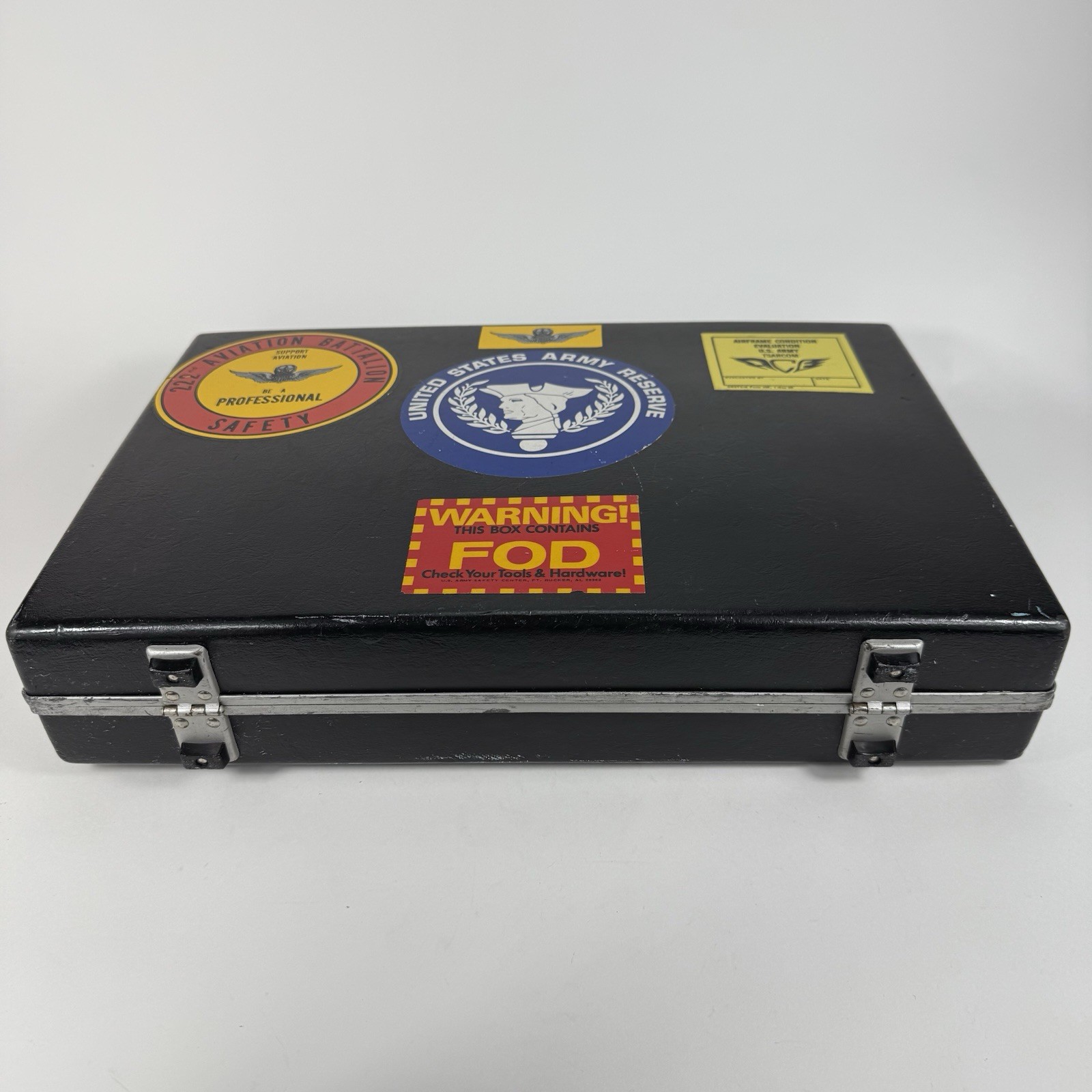 Vintage Samsonite Double Lock Hard Shell Slim Briefcase Black – Army Stickers