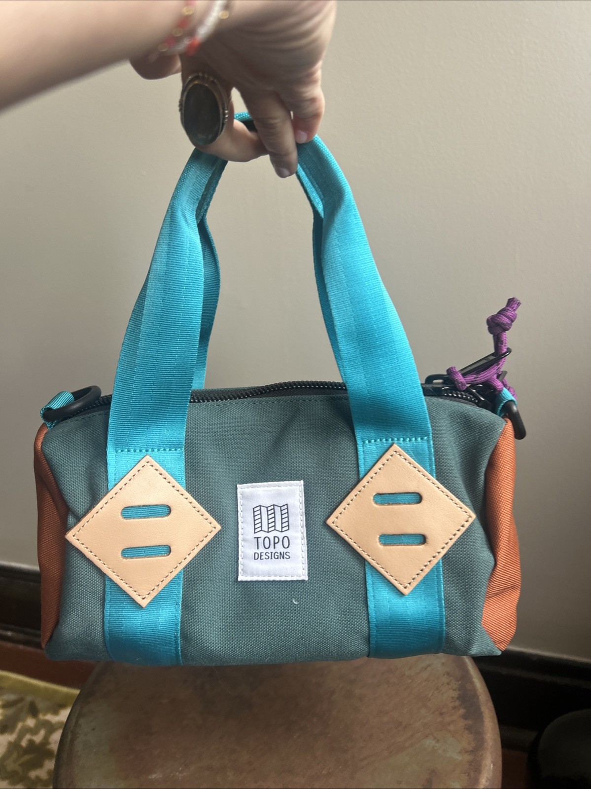Mini Topo Designs Duffel Bag. Made From Recycled Nylon Designed In Colorado USA