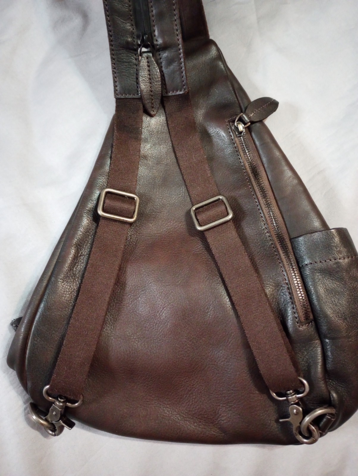 IVTG Genuine Leather Sling Bag Backpack Crossbody Chest Unisex