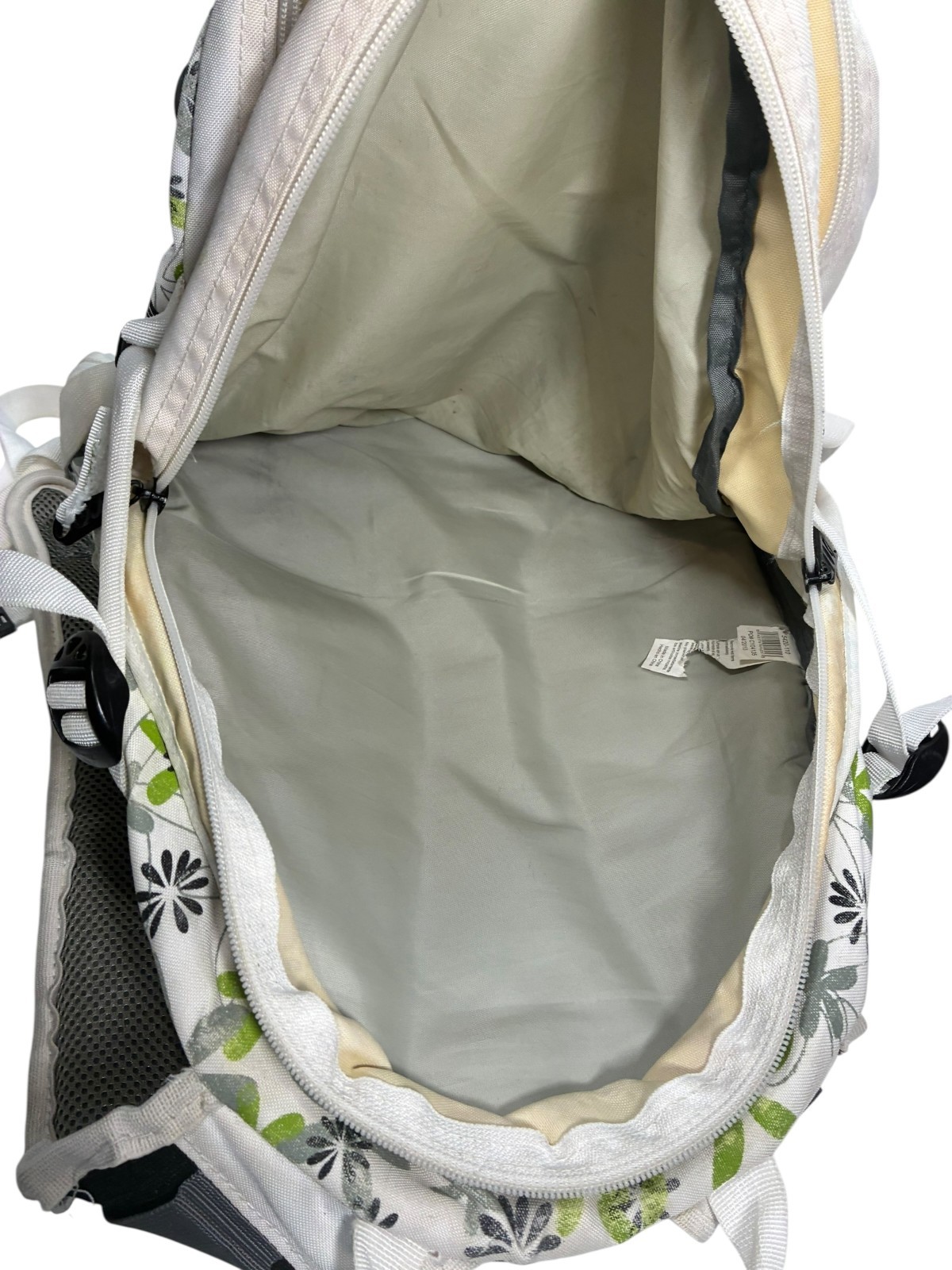 High Sierra 5420-110 backpack White with Green & Grey 70s Floral Patterns