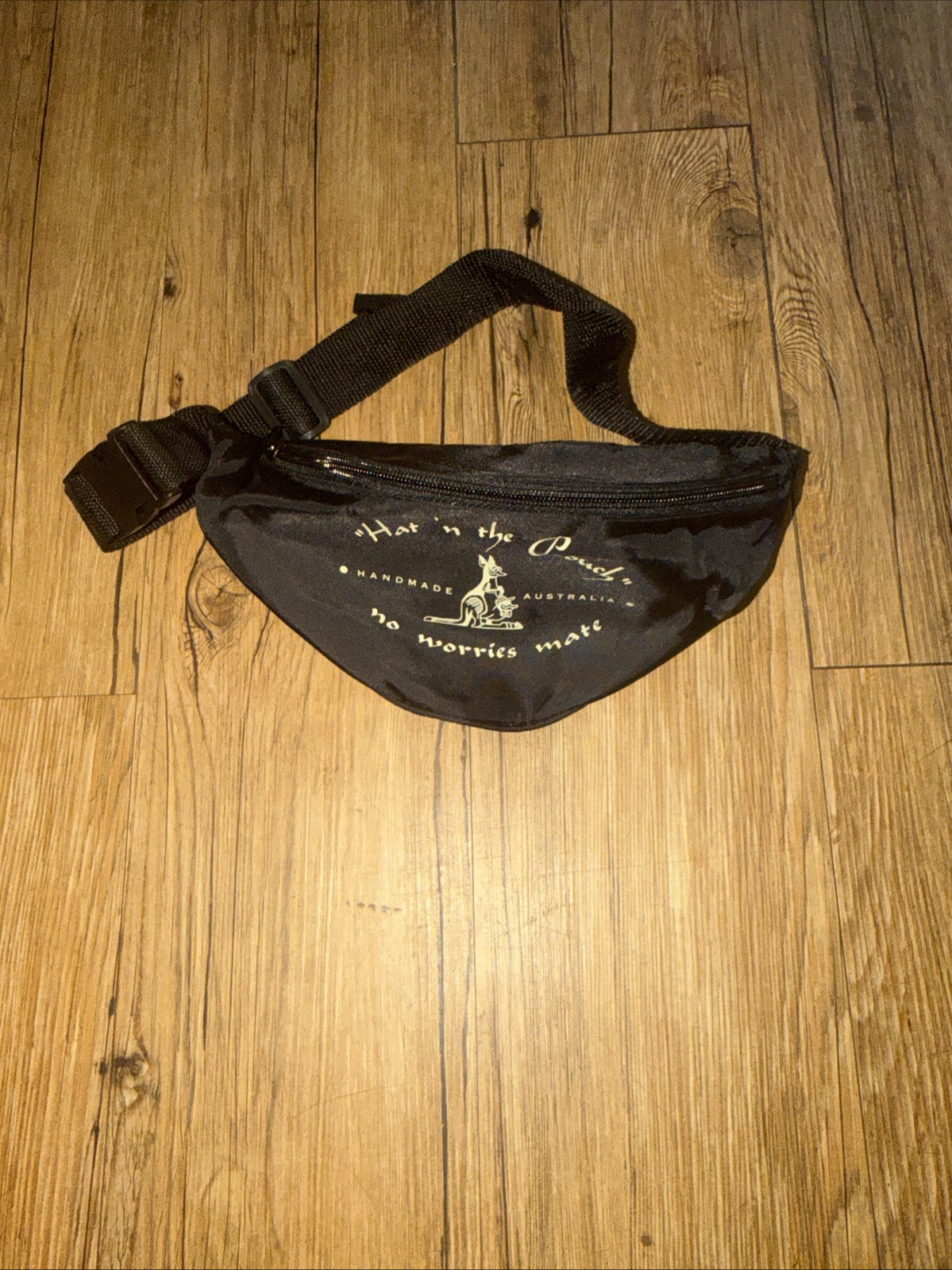 “hat ‘n The Pouch” No Worries Matte Fanny Pack- Vintage Black One Size Handmade