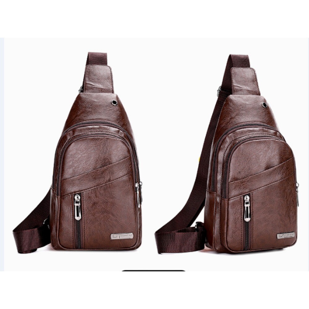 Men’s Large Capacity Single Shoulder Crossbody Bag Multifunctional Chest Bag US