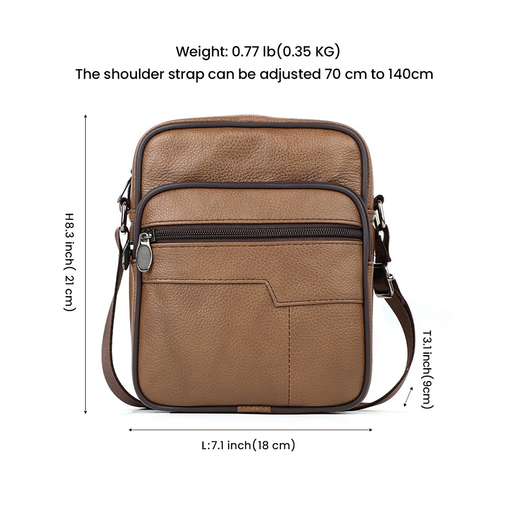 Men’s Vintage Genuine Leather Crossbody Sling Bag Retro Shoulder Messenger Bag