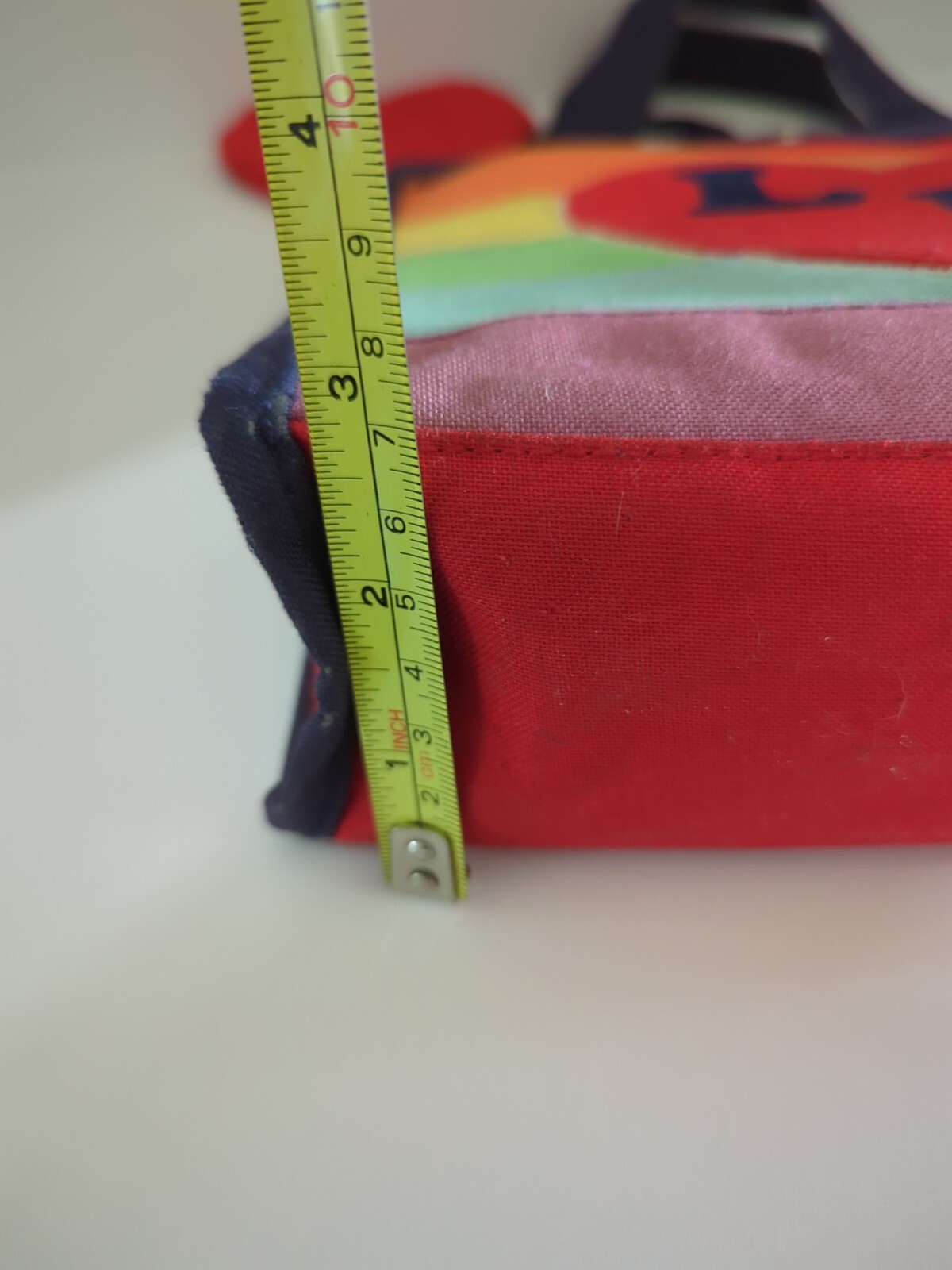 1980s Multicolor Rainbow Thick Canvas Mini Tote Bag “LH” Monogram M