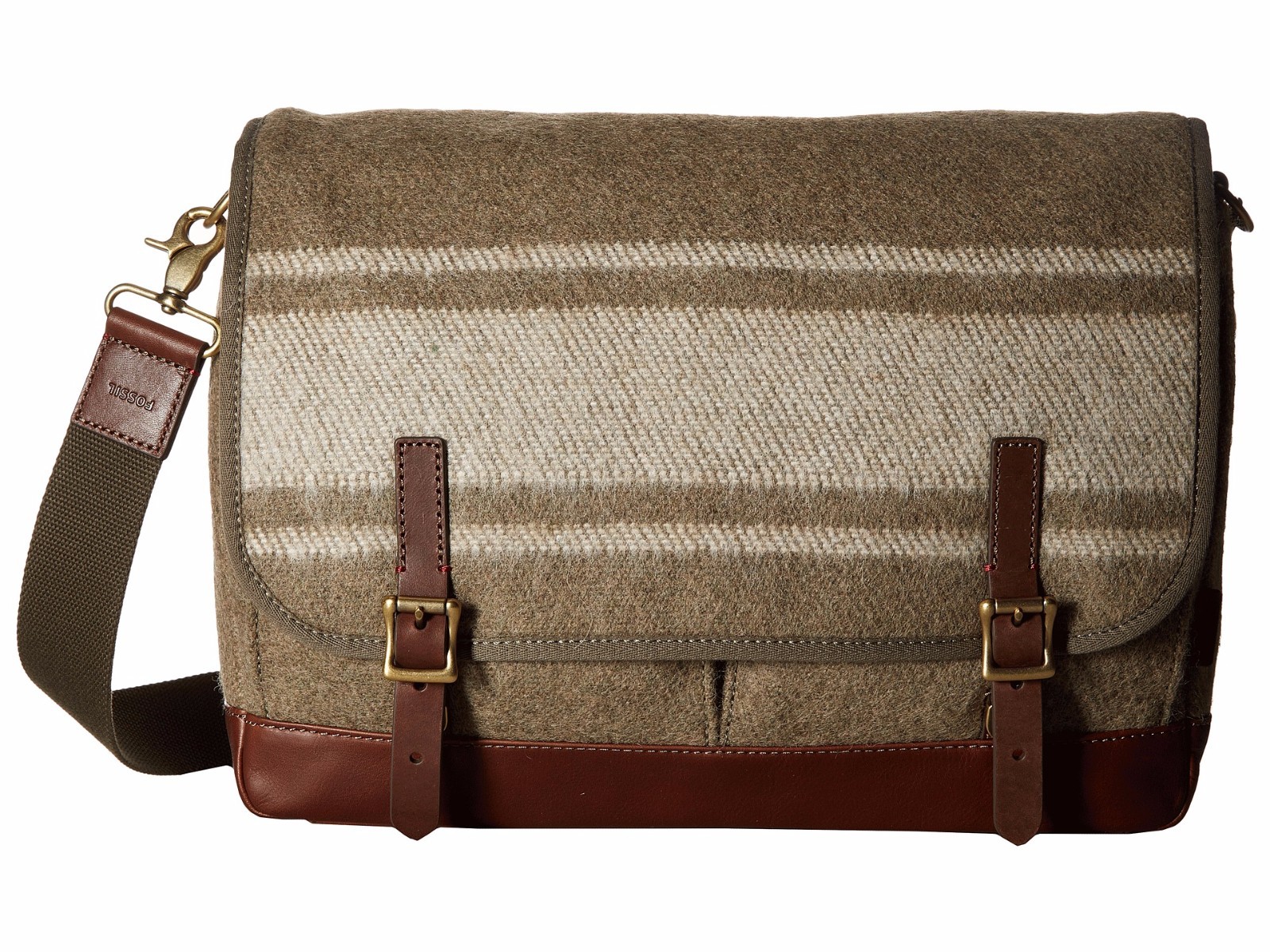 NEW FOSSIL DEFENDER LAPTOP MESSENGER BRIEF BAG WITH REMOVABLE STRAP OLIVE