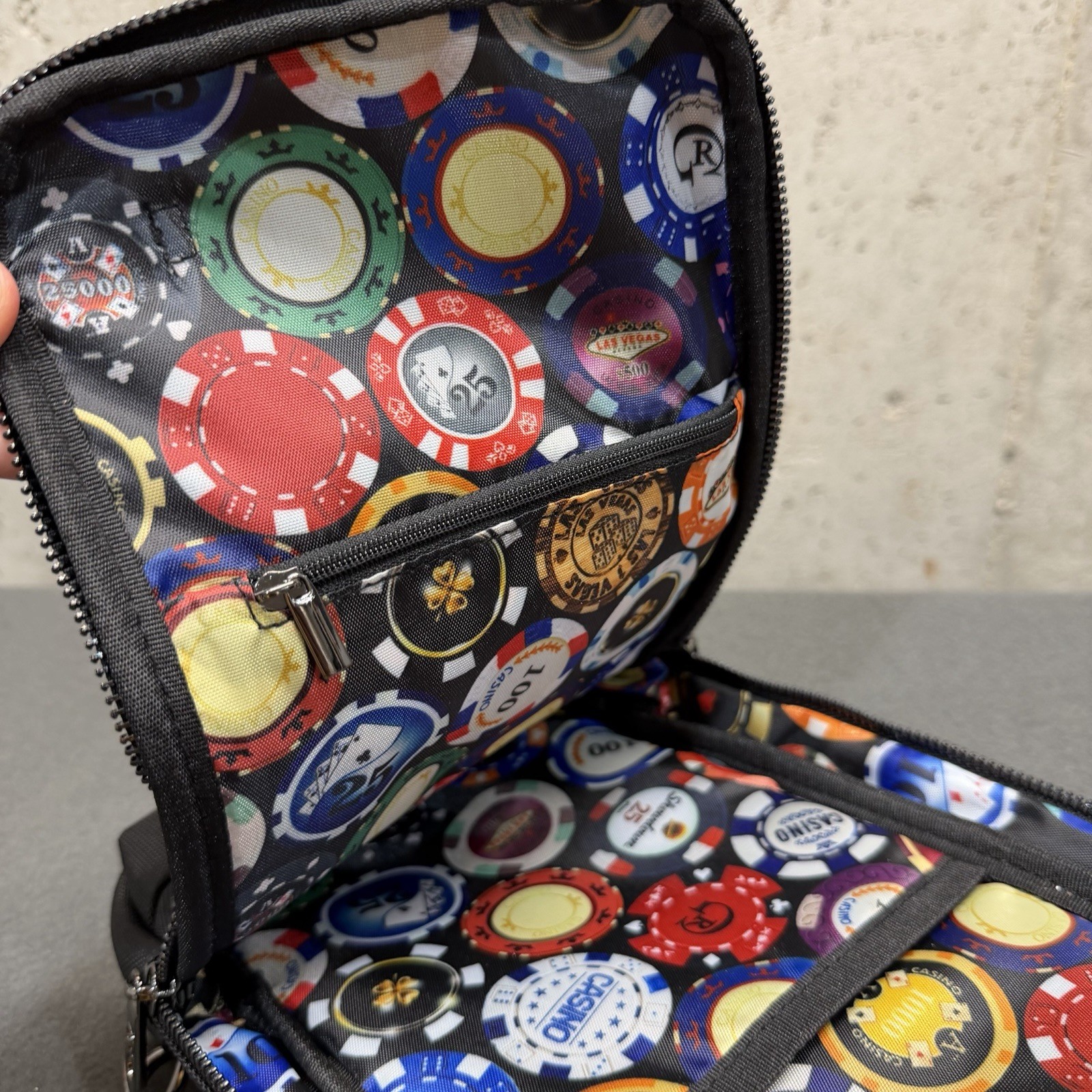 Robert Graham Mixed Media Sling Bag / Crossbody – Black Pebble Small Bag
