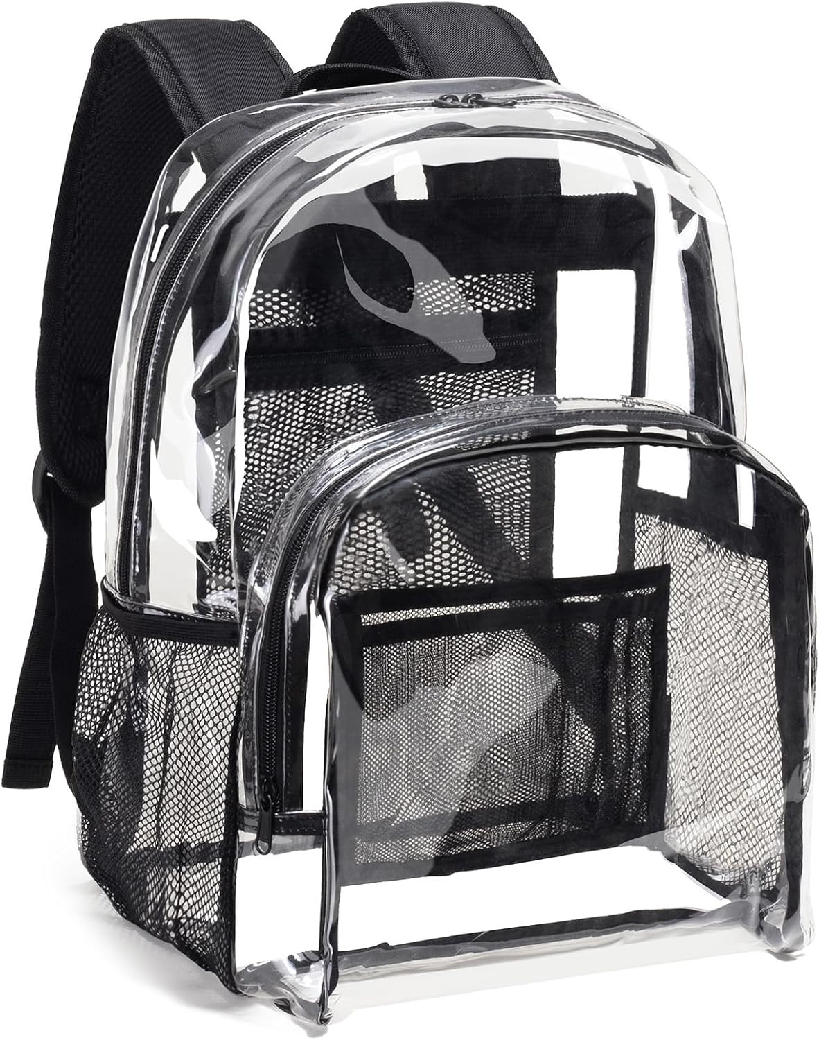Clear Backpack Heavy Duty PVC Transparent Backpack with Reinforced Strap Stitche