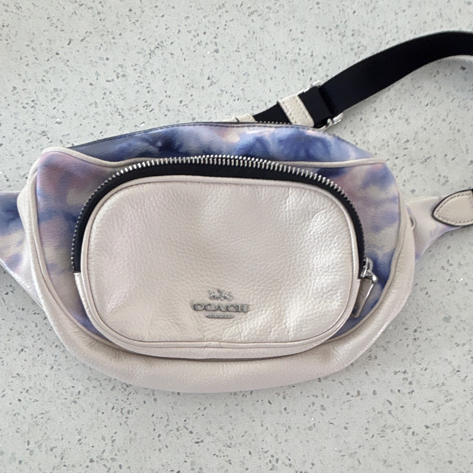Coach Tie-Dye Belt Bag & Fanny Pack White Blue Black Zip Unisex Adults