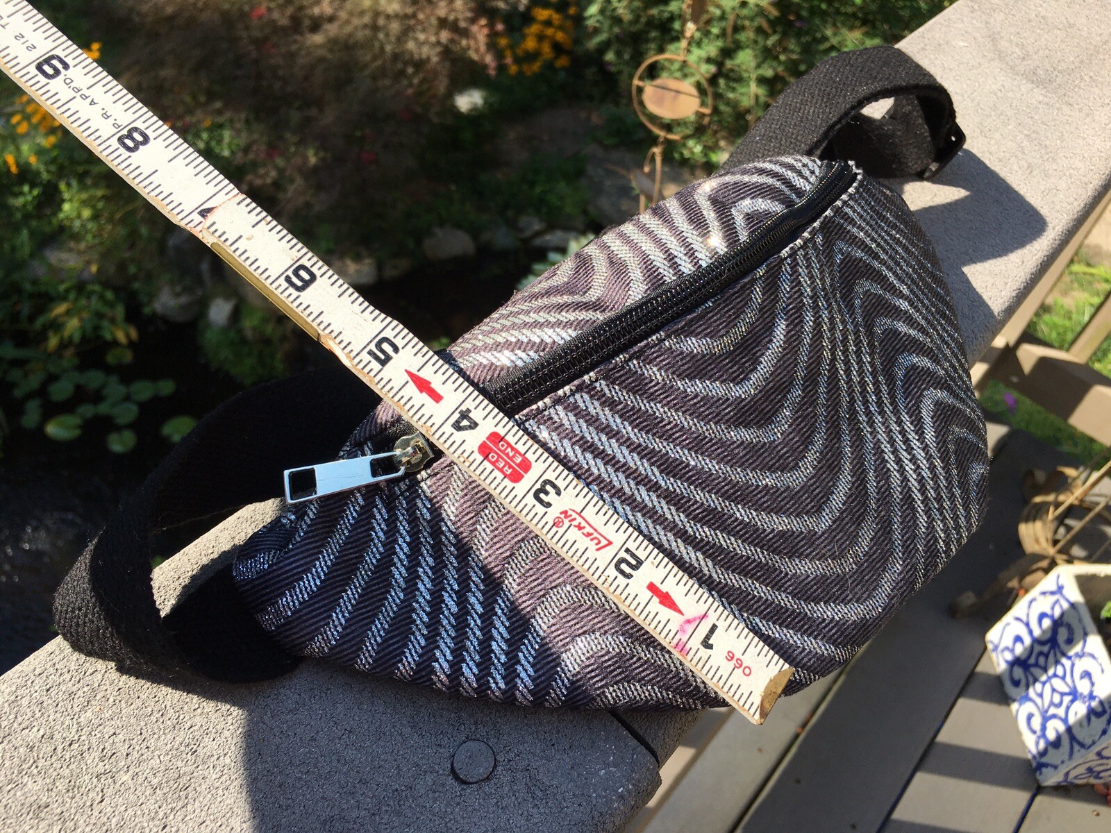 Black & Shiny Silver Swirl Disco🕺🏻Fanny Pack Bag Waist Band Retro 80s 90s Y2K