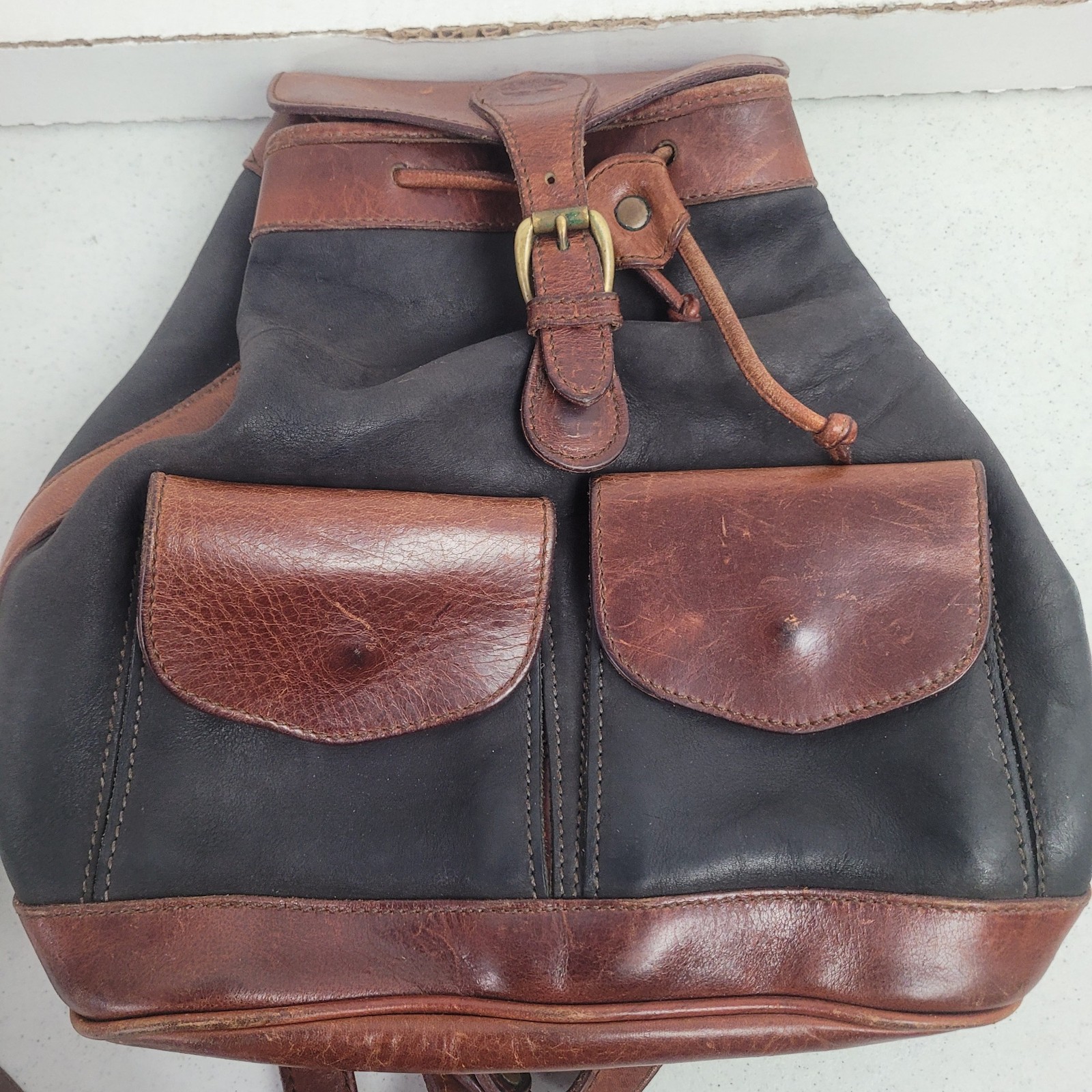 Vintage Timberland Nubuck Leather Backpack Two Tone Rucksack Made in USA