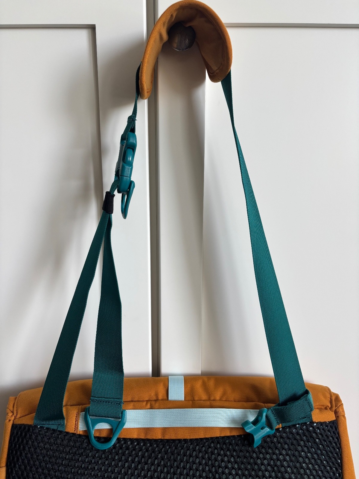 Cotopaxi Chuspa 15L Mustard Yellow Teal Messenger Laptop Travel Bag