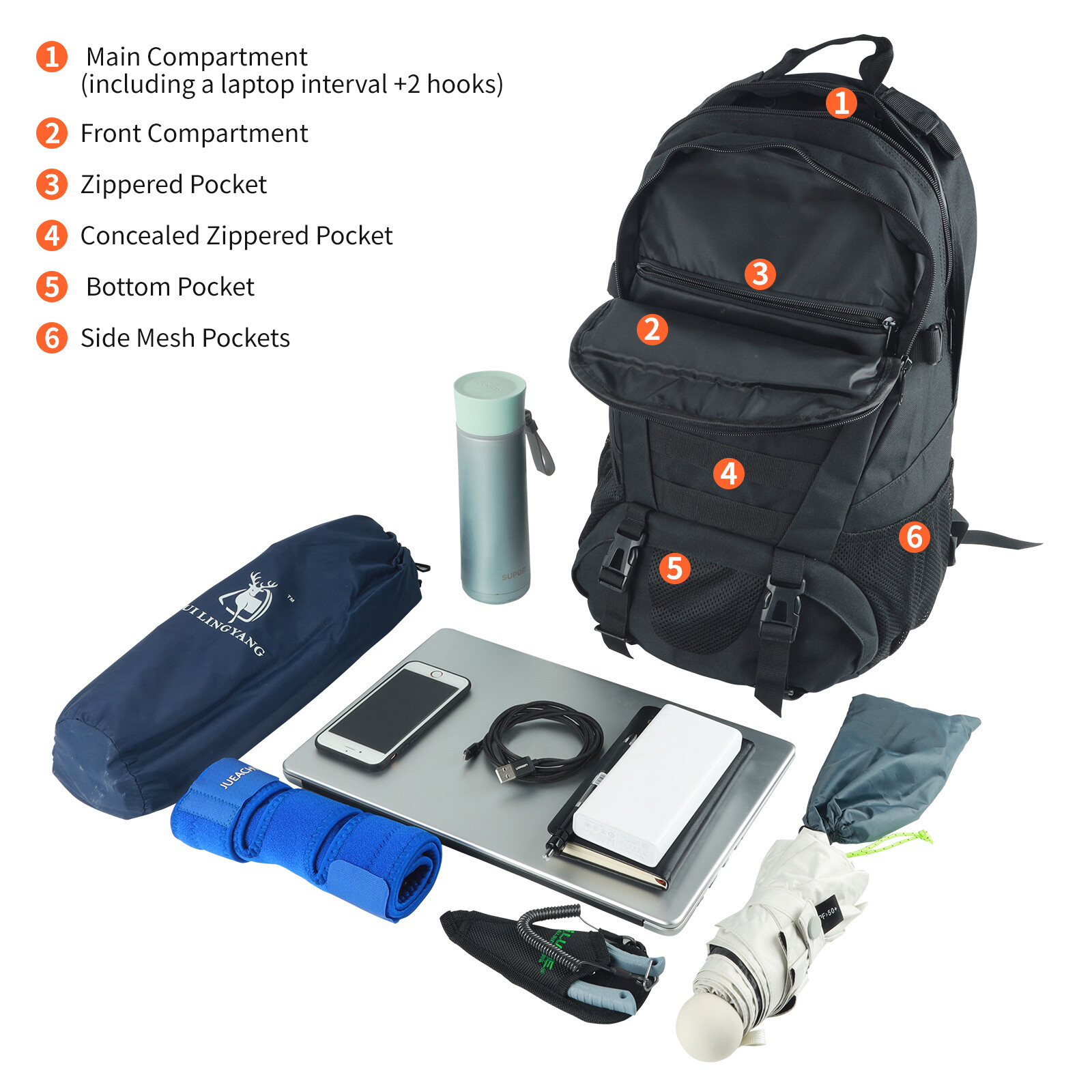Men Women 17.3” Backpack Bookbag For School Travel Laptop Rucksack Zip Bag