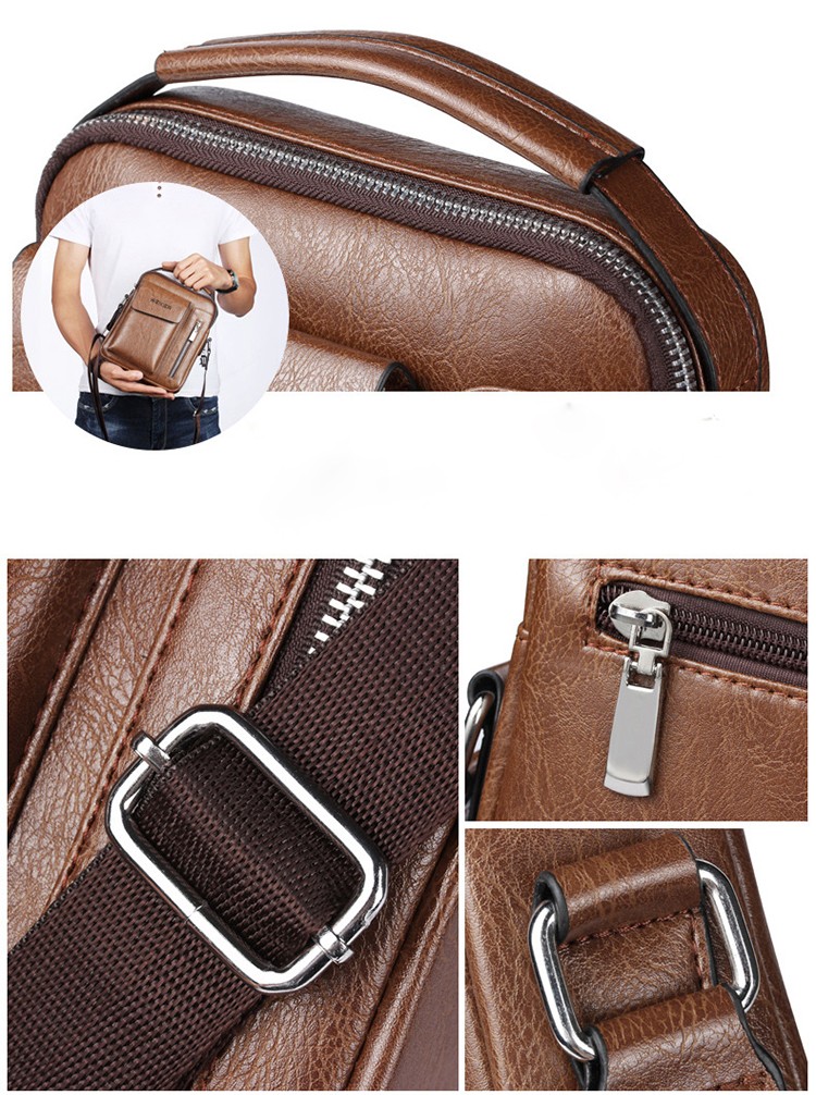 Stylish Men’s Leather Crossbody Shoulder Bags Handbags Briefcase Purse Daypack