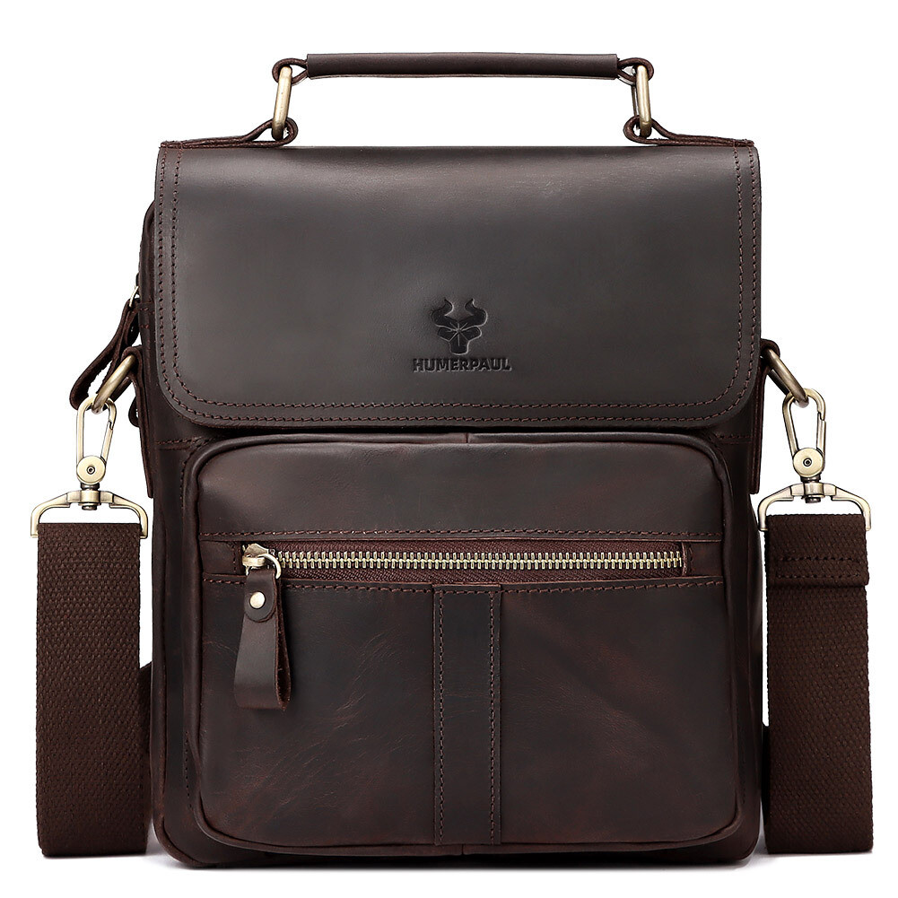 bag leather genuine crossbody shoulder men’s messenger sling backpack satchel