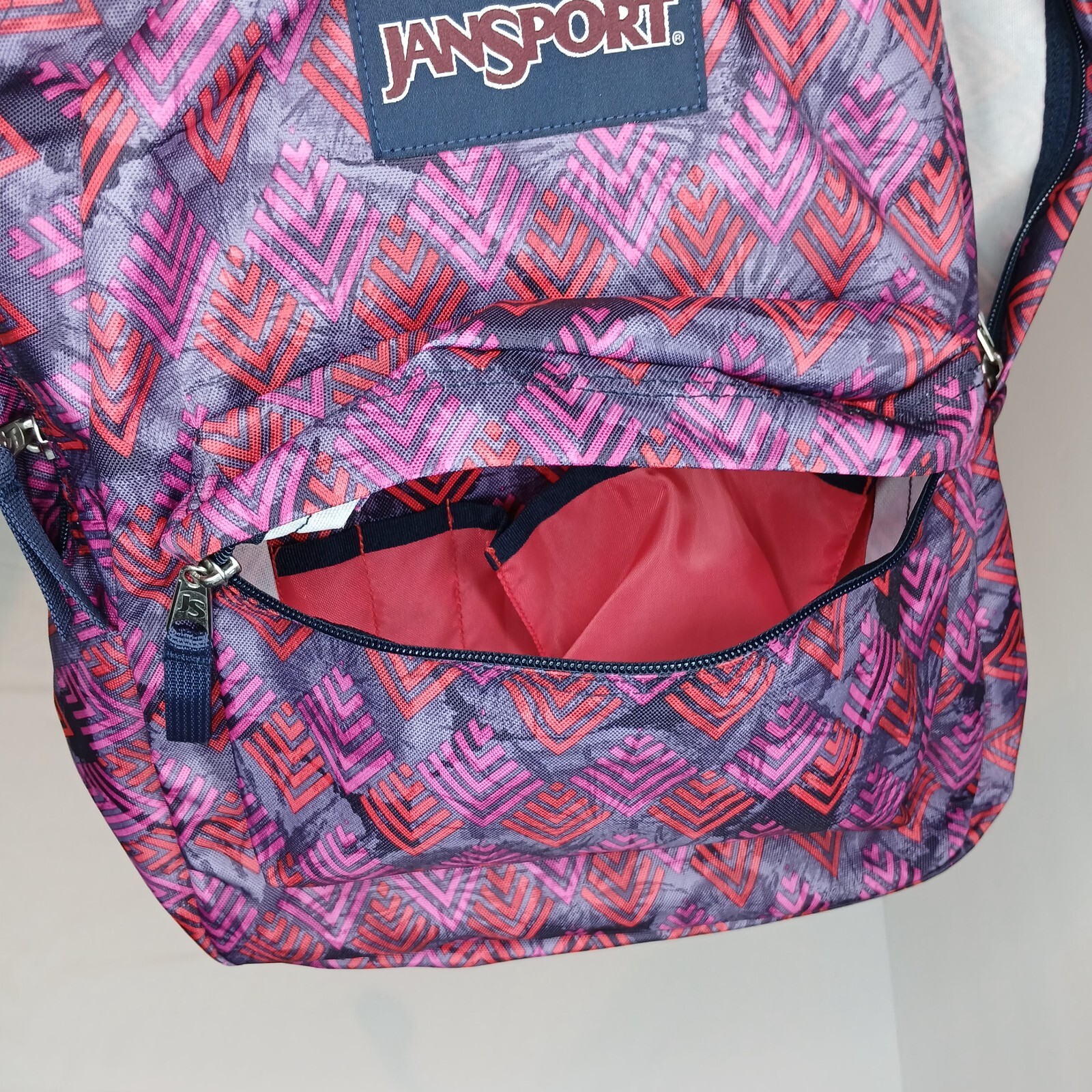 Jansport Superbreak Backpack JS00T501 Diamond Arrow Geometric All Over Print Y2K