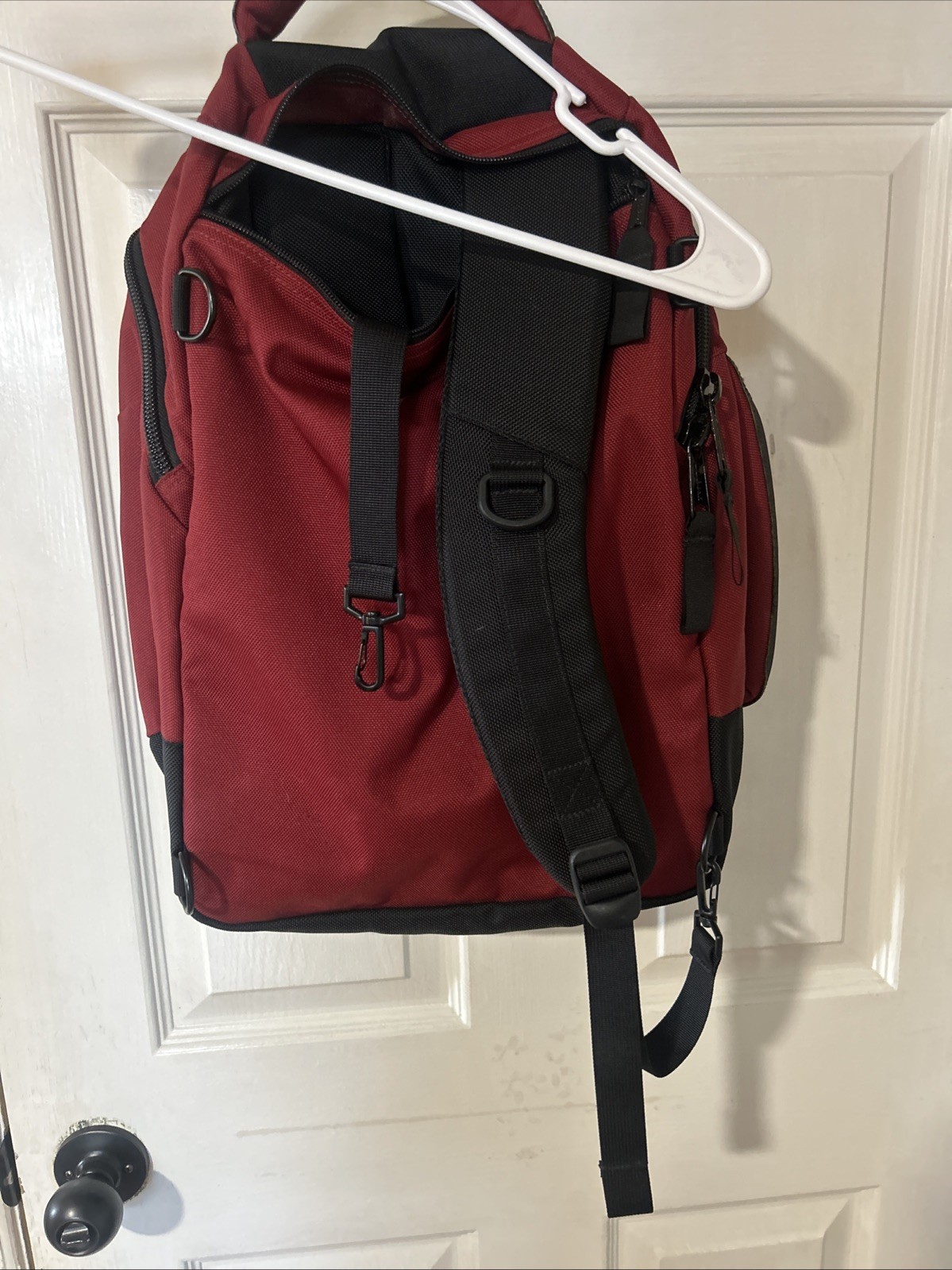 Large Maroon Heavy duty Ll Bean Backpack Single Strap Side/top Handle