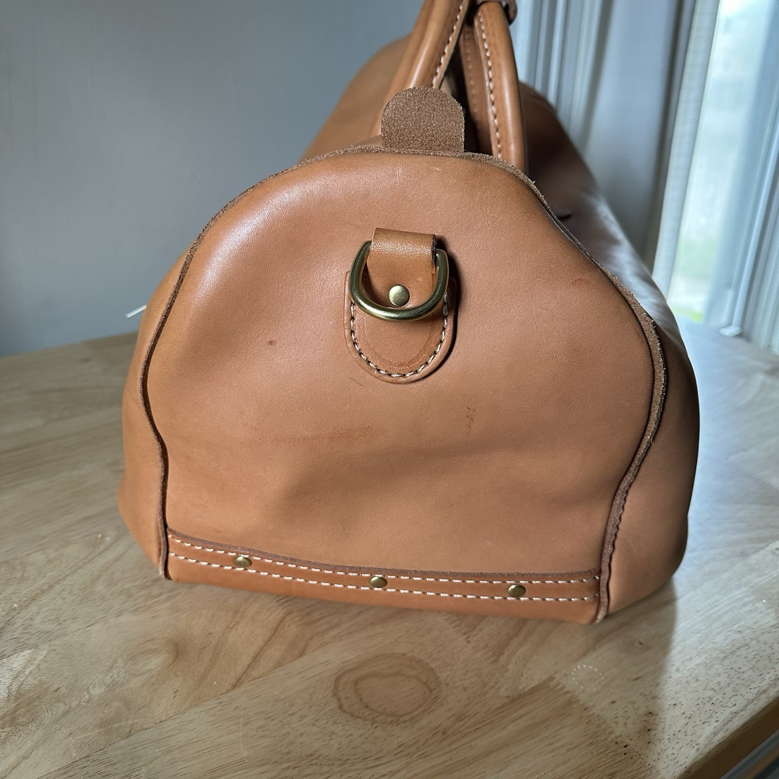 Best Made Co. Leather Duffle Bag Made in USA Natural Vegetable Tan NWT Rare 35L