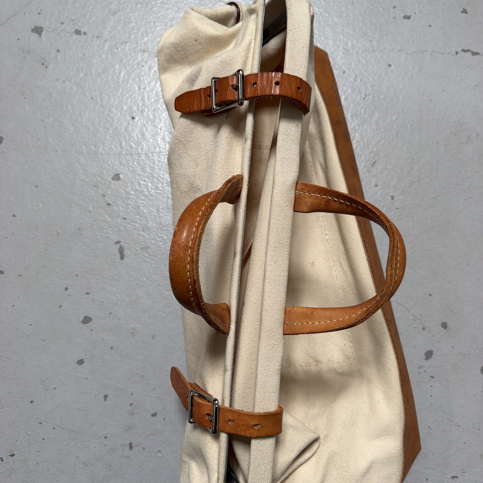 Vintage Brookstone Canvas Leather Lineman Tool Work Ranch Bag Made In USA