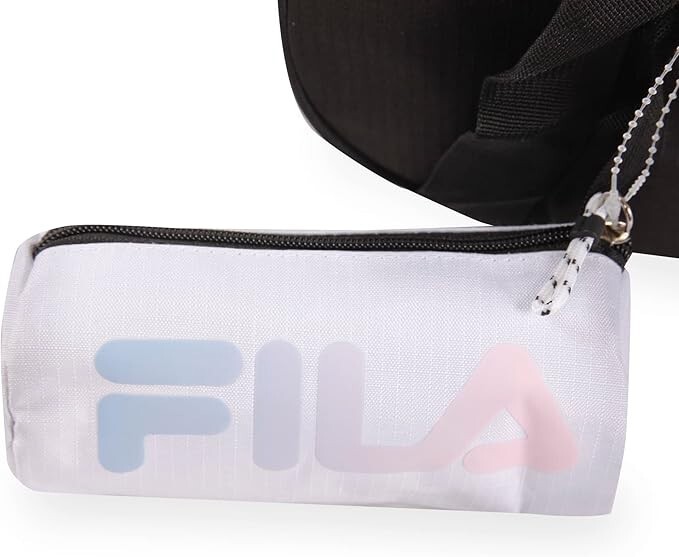 NWT FILA Melora Sport Duffel Bag 15″ x 9″ x 9″ Black & Mini Accessory Bag