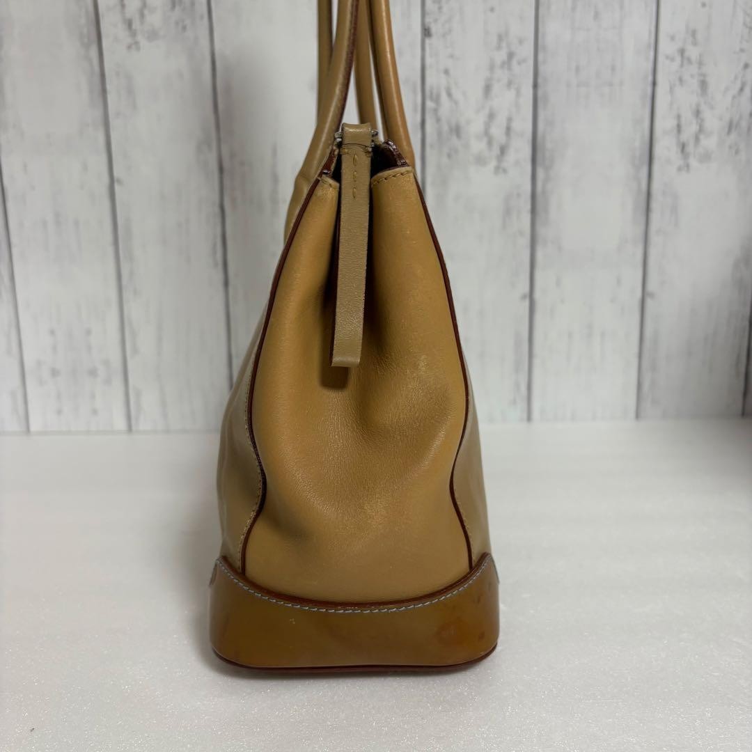 PRADA 2000s Archive Leather Shoulder Bag Camel Beige Vintage W32×H21×D11cm