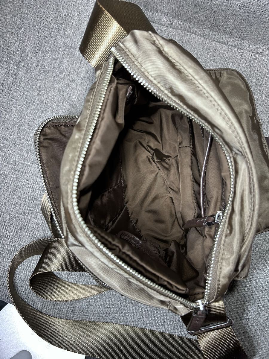 TUMI Nylon Shoulder Bag Khaki 23cm x 24cm x 7cm Adjustable Strap