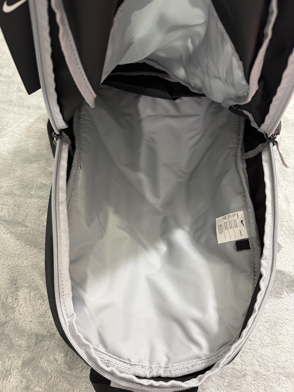 New Nike Backpack Medium Black Gray Camo Swoosh Zip Daypack BA5970 010
