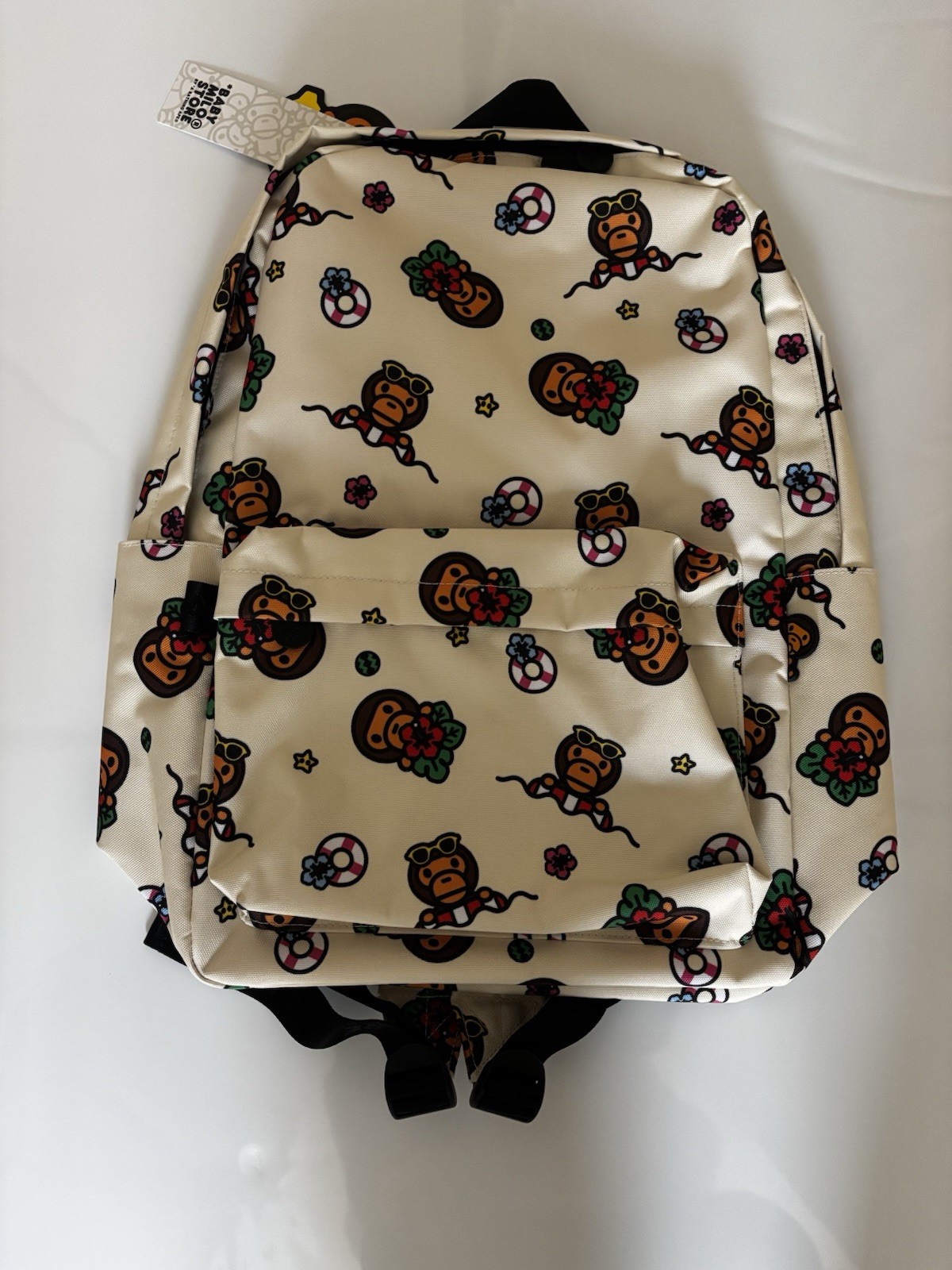 Authentic A Bathing Ape Bape Baby Milo Large Backpack #1 Ivory New Back Pack