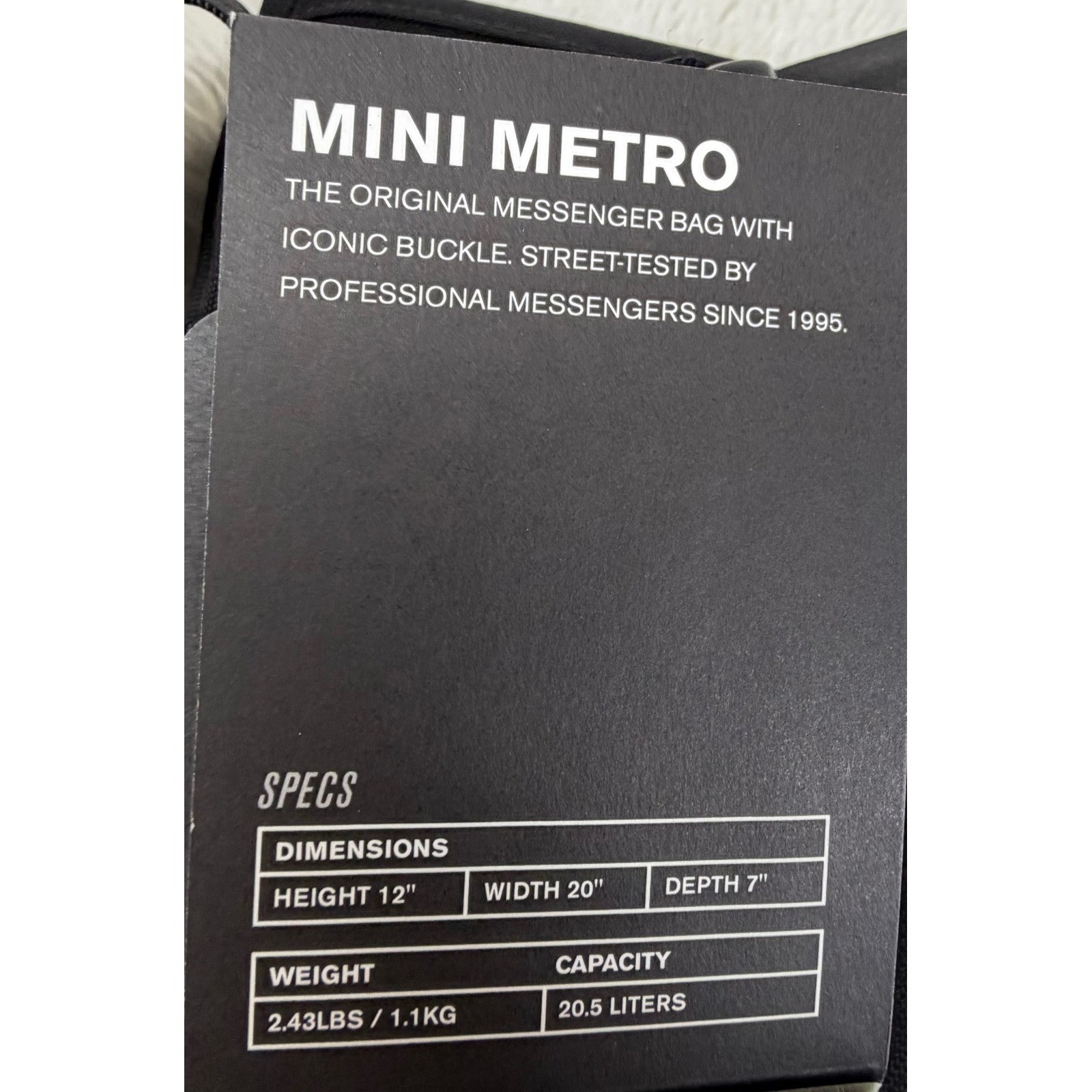 NEW Chrome Industries Mini Metro Night Messenger Bag Black Reflective Urban Tech