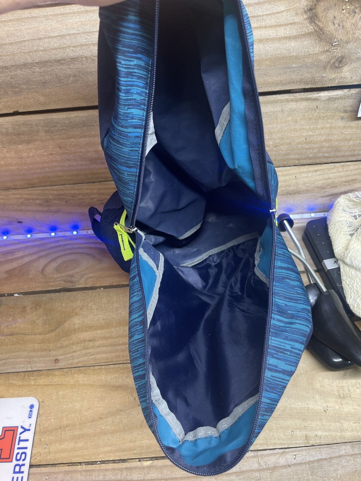 Trailmaker Backpack Blue Green Lightweight 17 inch Bungee design