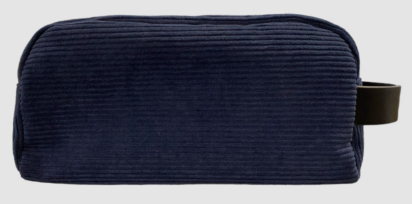 $40 Bespoke Men’s Blue Corduroy Compact Shave Kit Bag