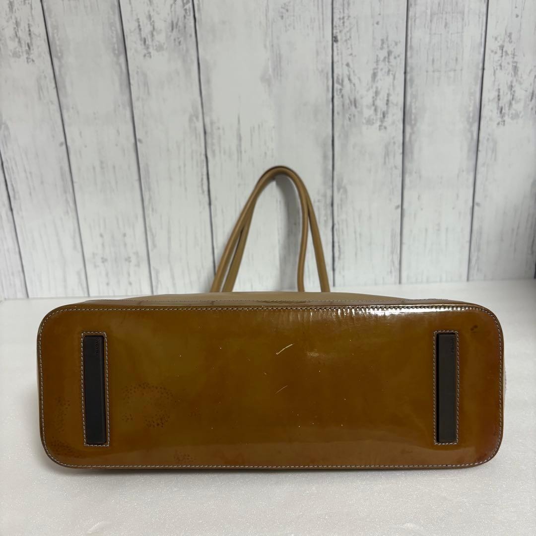 PRADA 2000s Archive Leather Shoulder Bag Camel Beige Vintage W32×H21×D11cm