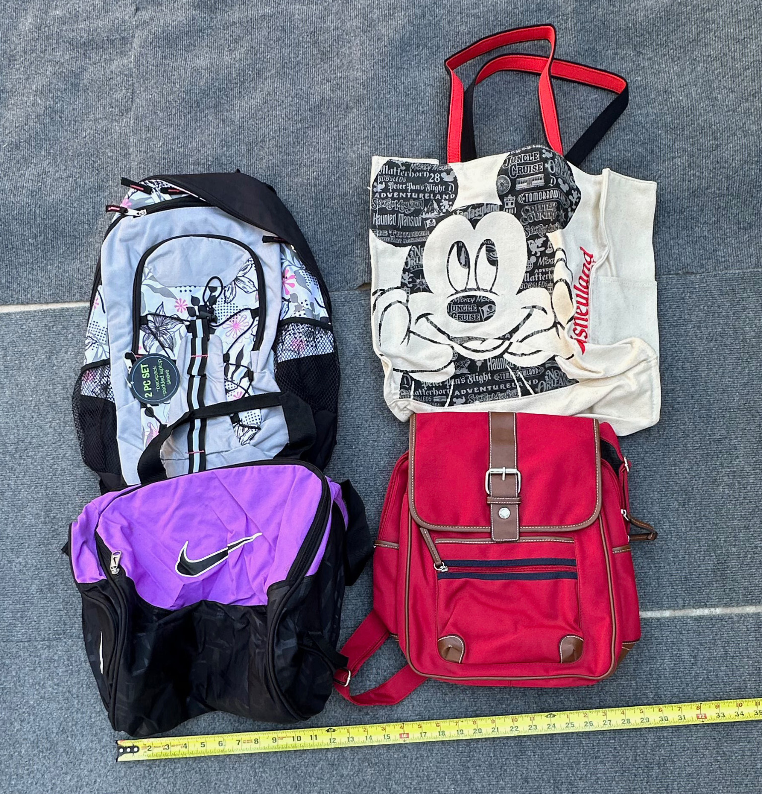 Lot of 33 Bags Backpacks Mixed Sizes.
