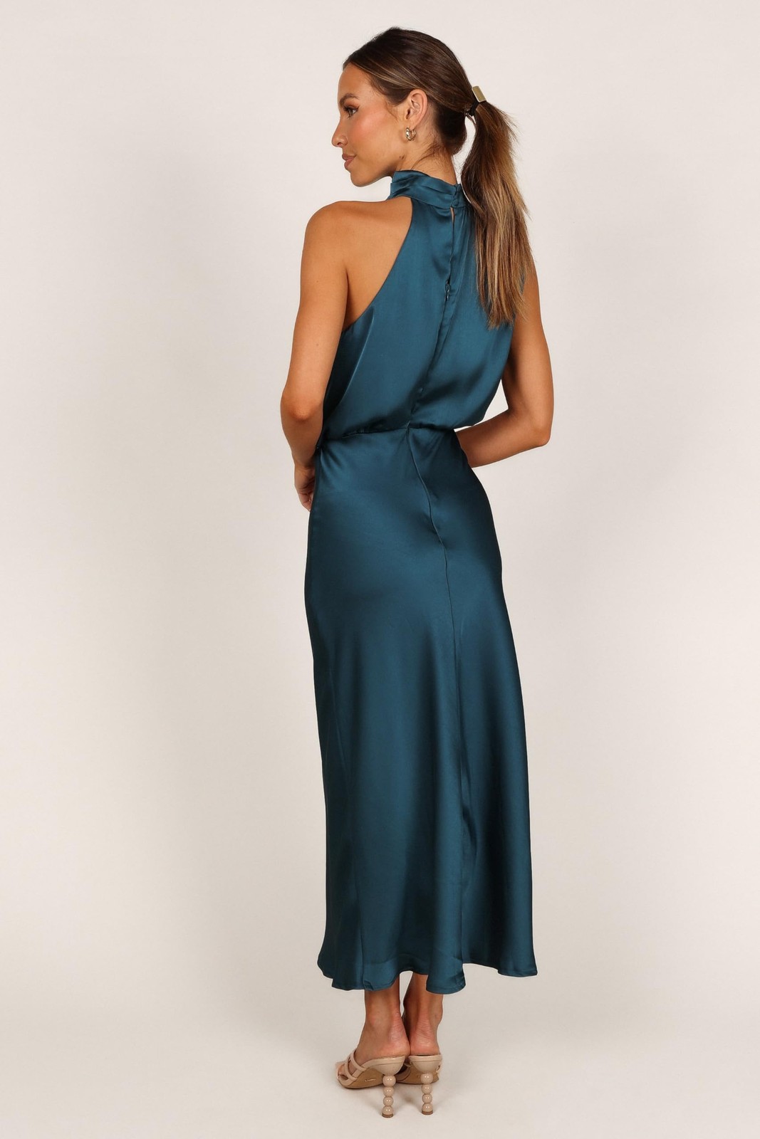 Petal & Pup Anabelle Halter Neck Midi Dress – Teal M Teal U1